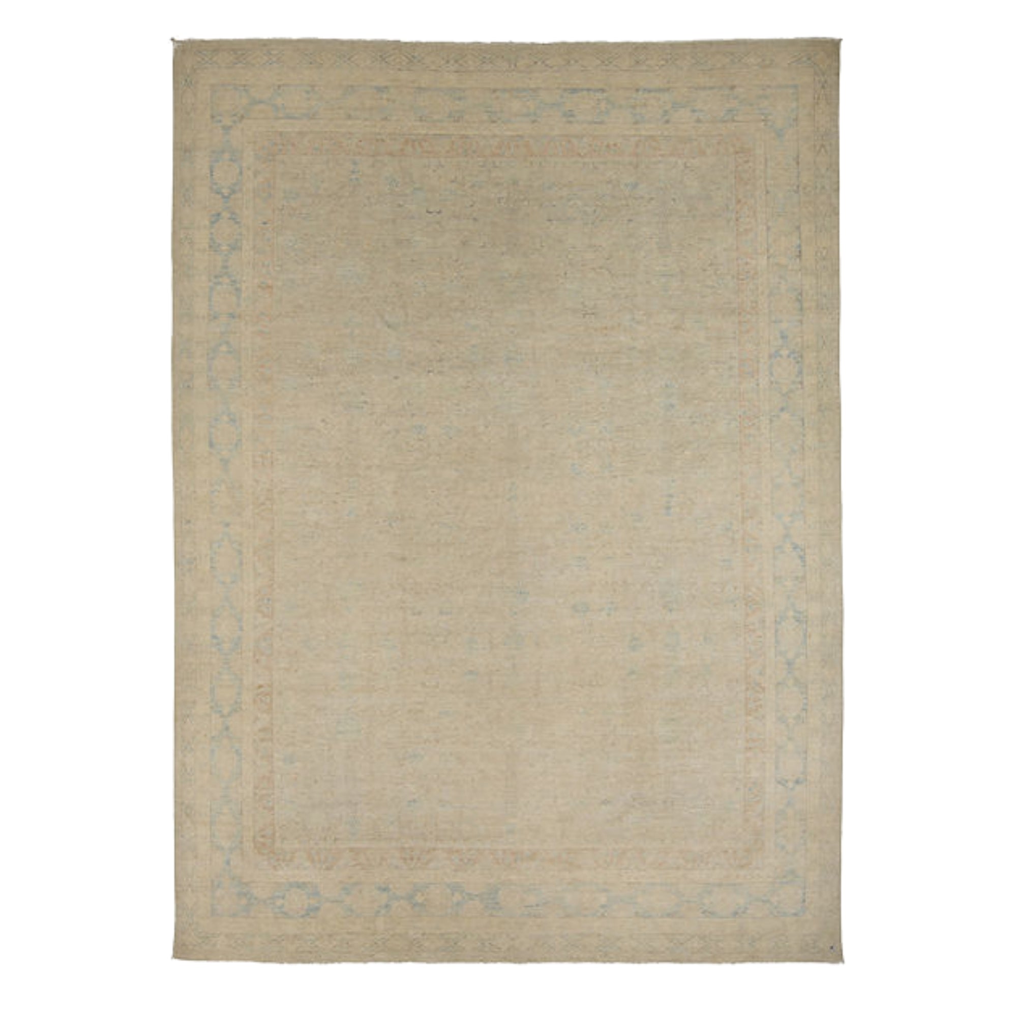 9.10 x 13.7 ft Hand Knotted Oushak Rug