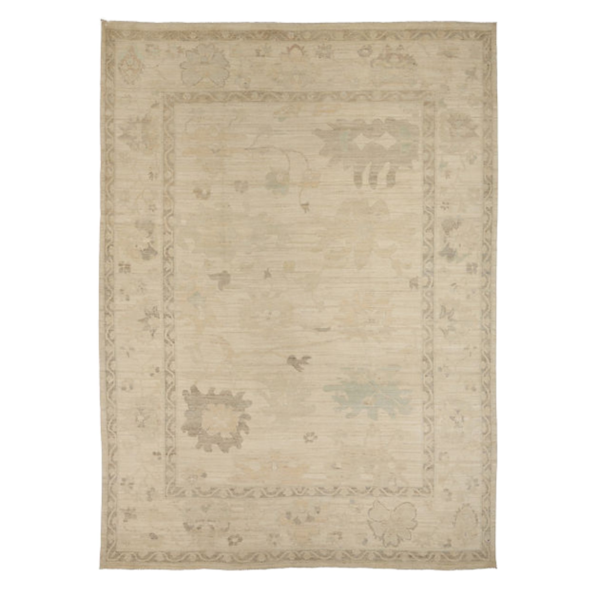 9.10 x 13.9 ft Hand Knotted Oushak Rug