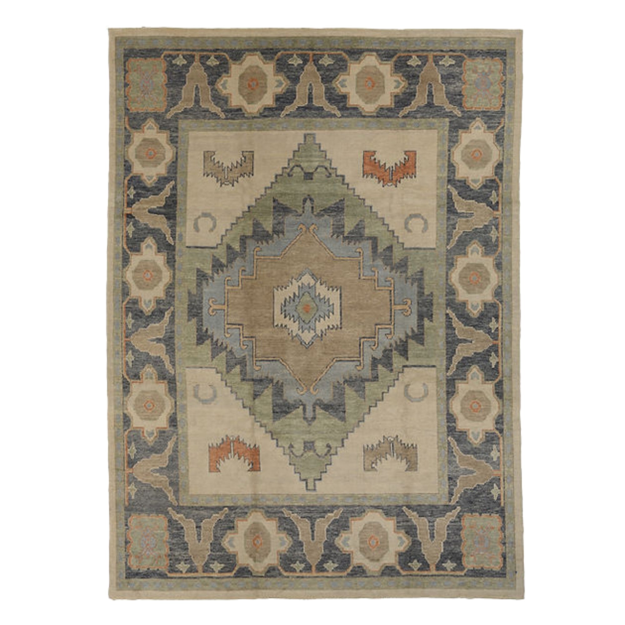 9 x 12.5 ft Hand Knotted Oushak Rug