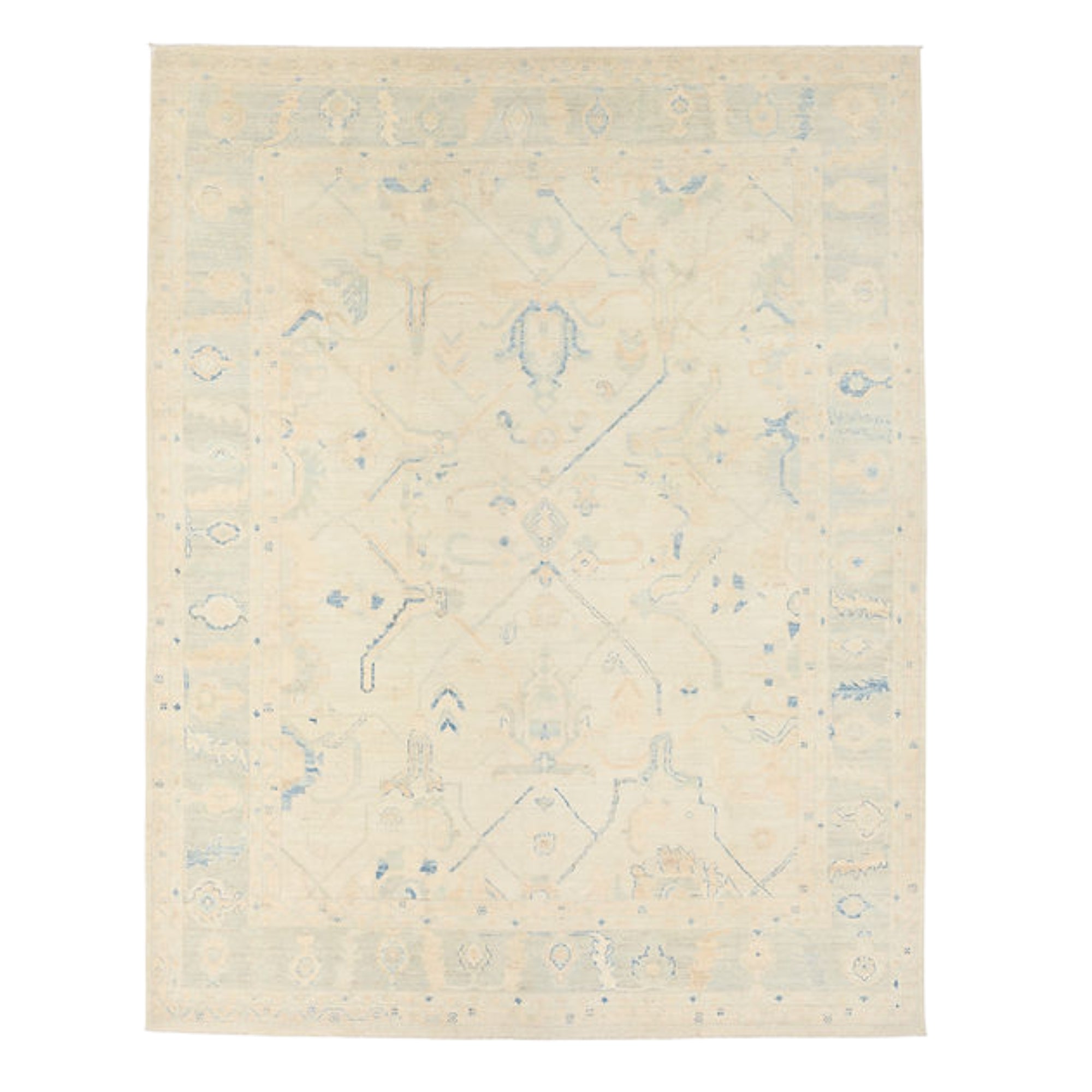 8.7 x 11.6 ft Hand Knotted Oushak Rug