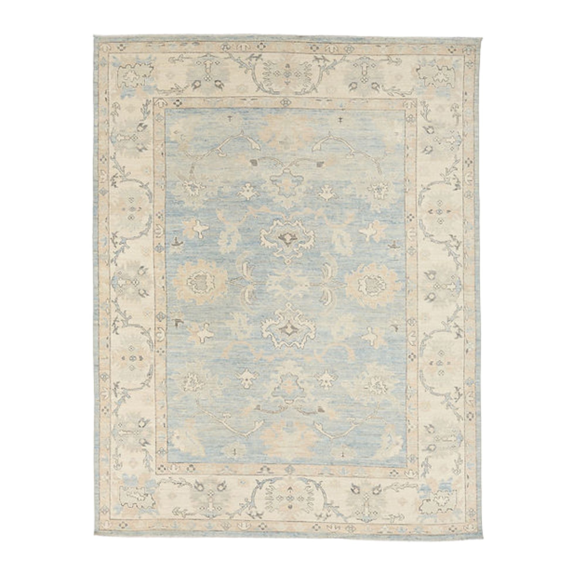 8.10 x 11.9 ft Hand Knotted Oushak Rug