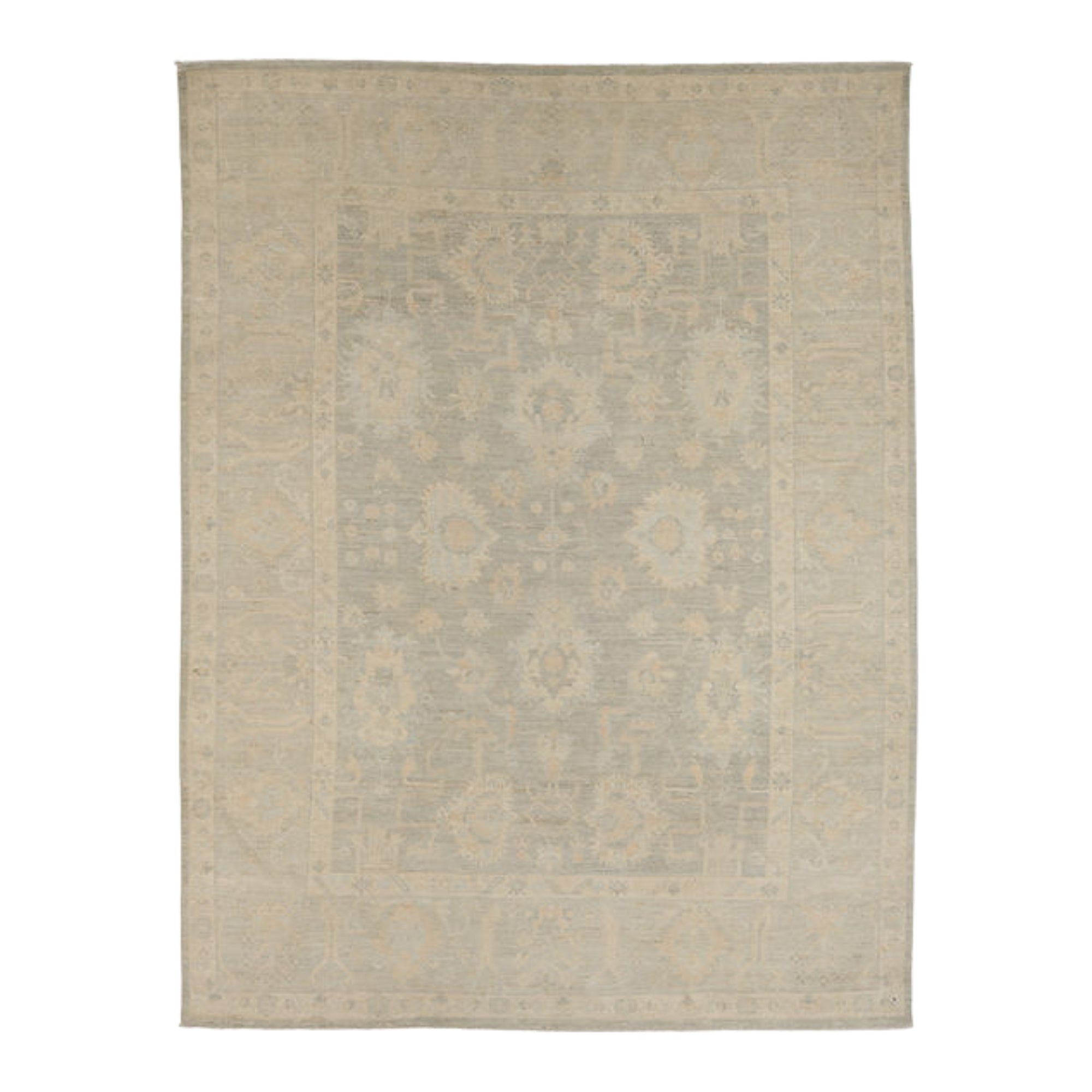 8.10 x 11.9 ft Hand Knotted Oushak Rug