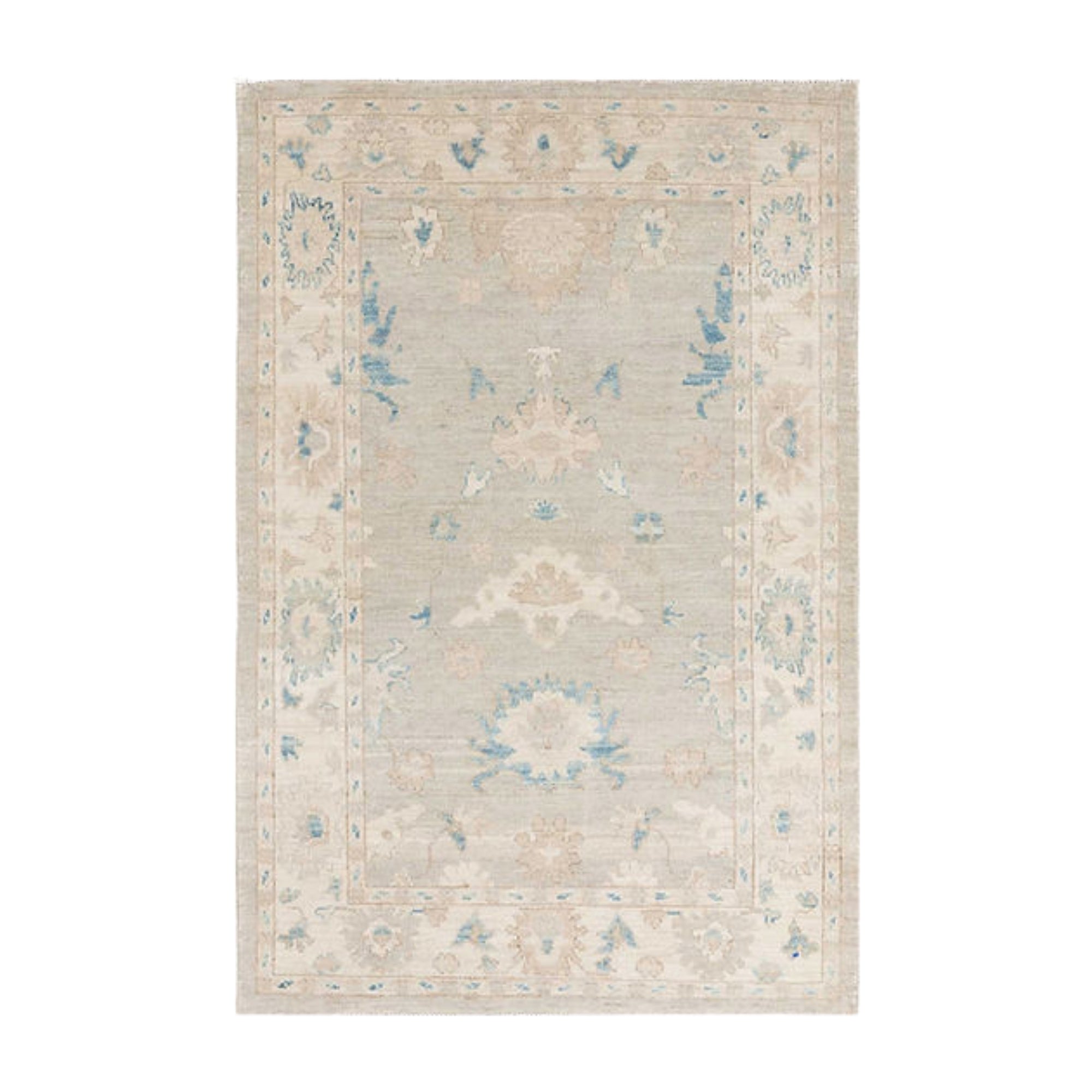 3.3 x 4.10 ft Hand Knotted Oushak Rug