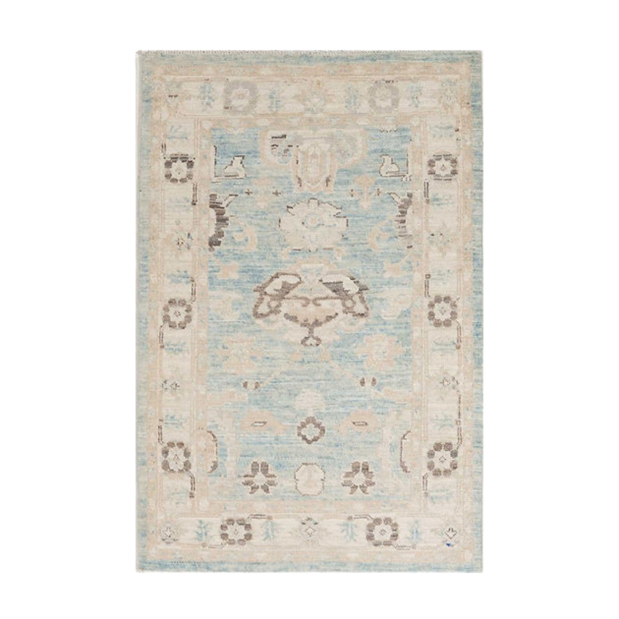 2.4 x 4 ft Hand Knotted Oushak Rug