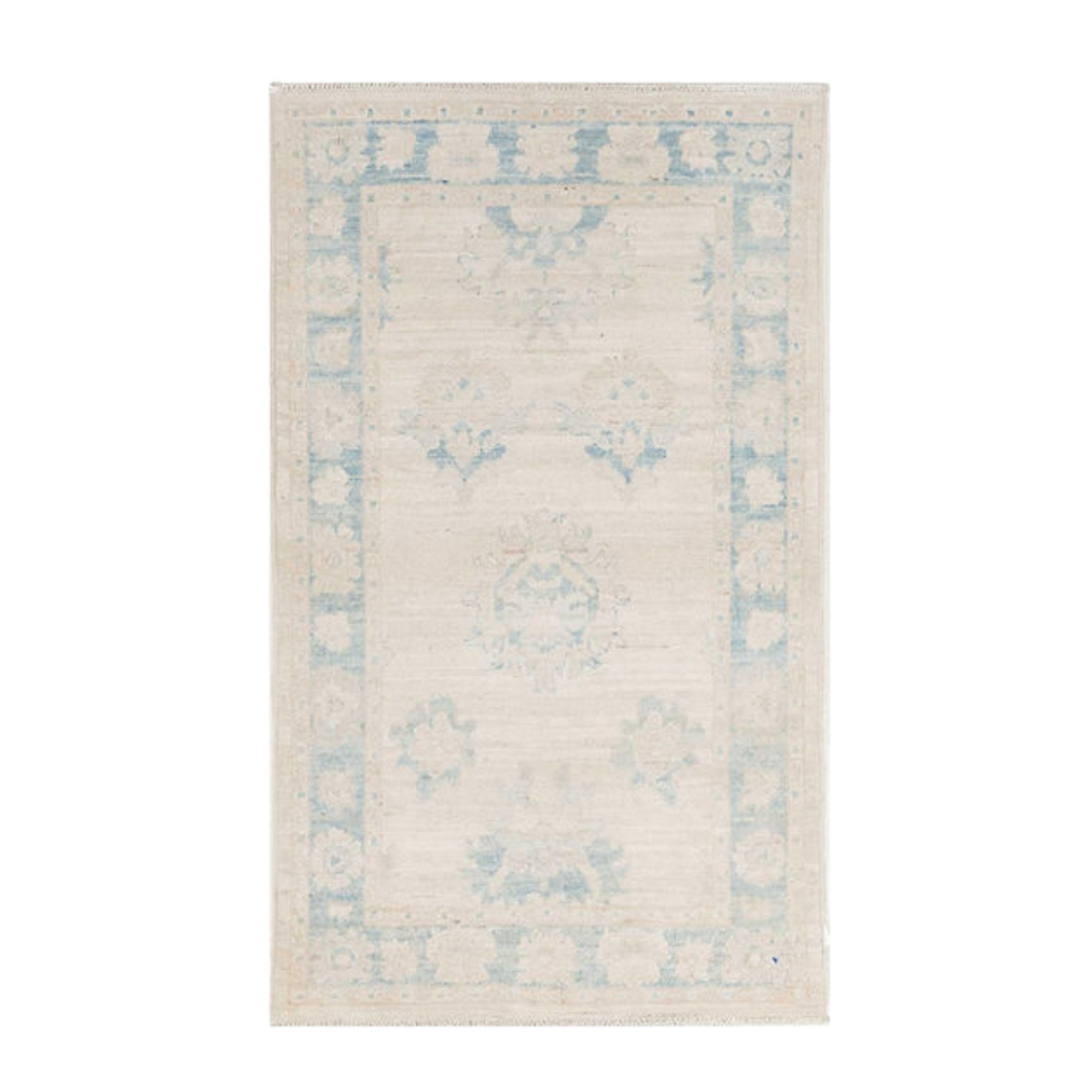 2.6 x 4.3 ft Hand Knotted Oushak Rug