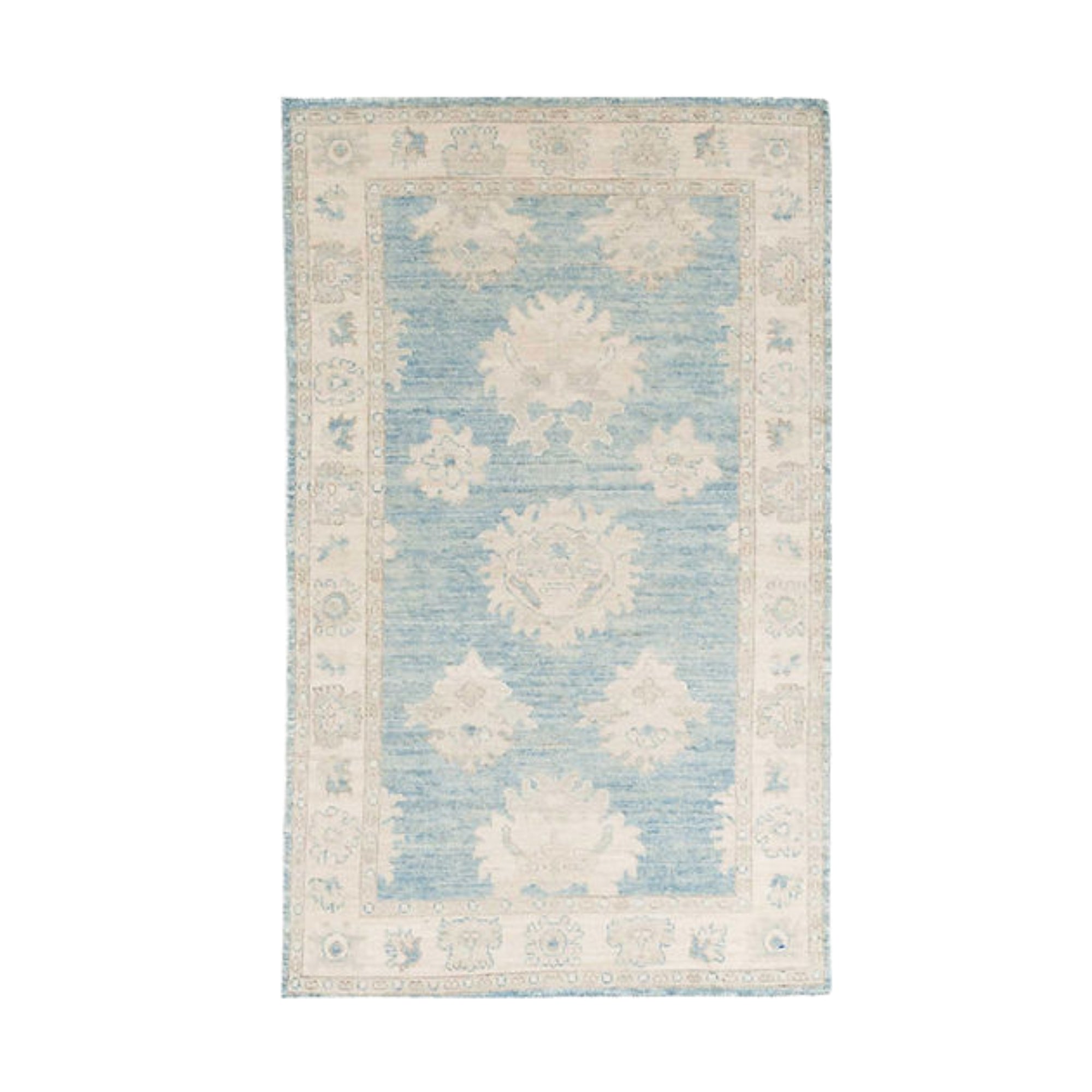 3 x 4.11 ft Hand Knotted Oushak Rug