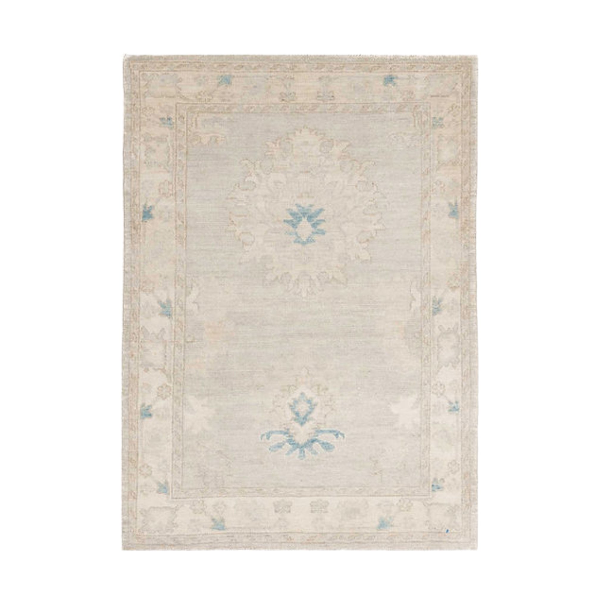 3.1 x 4.4 ft Hand Knotted Oushak Rug