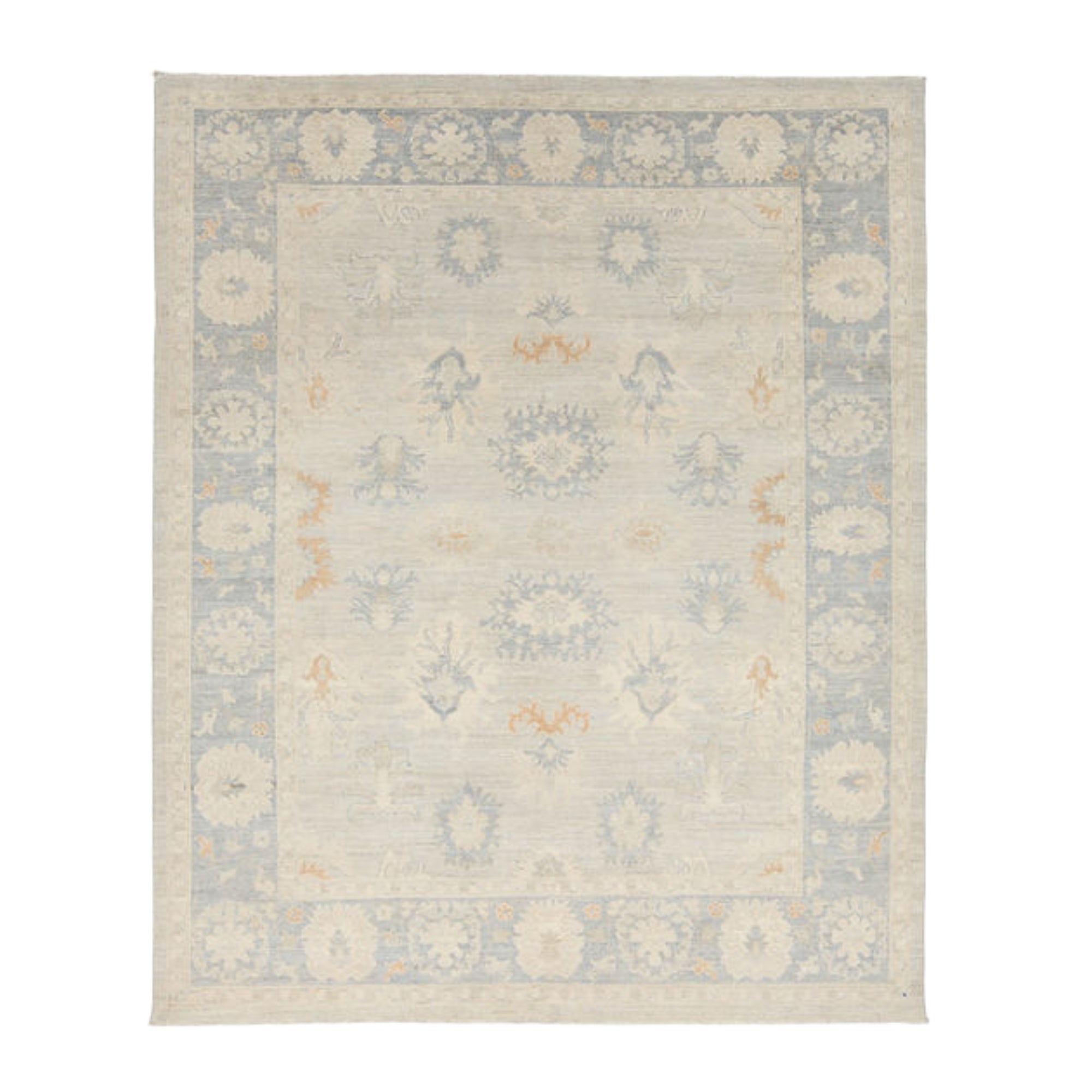 7.11 x 9.9 ft Hand Knotted Oushak Rug