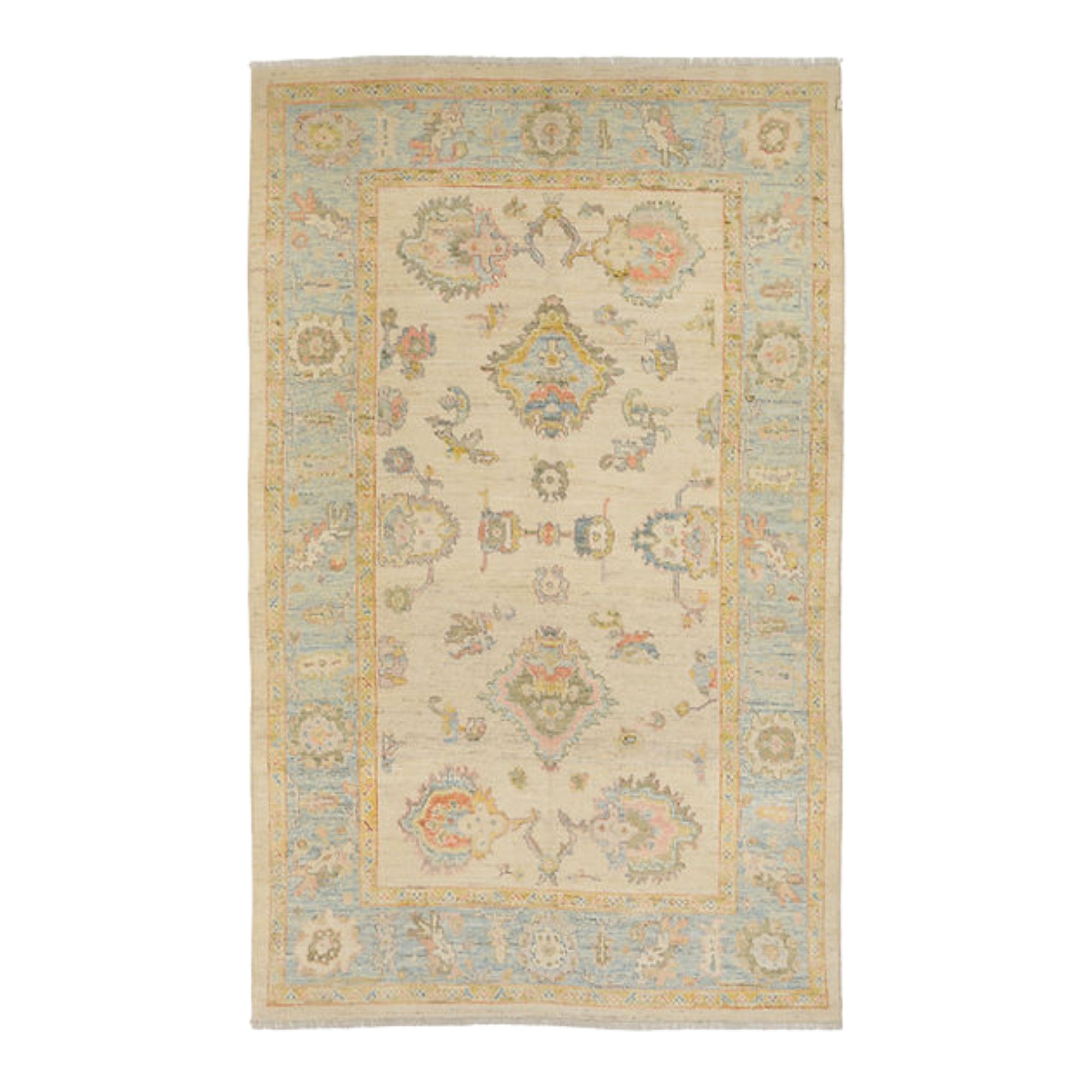 6.8 x 10.5 ft Hand Knotted Oushak Rug