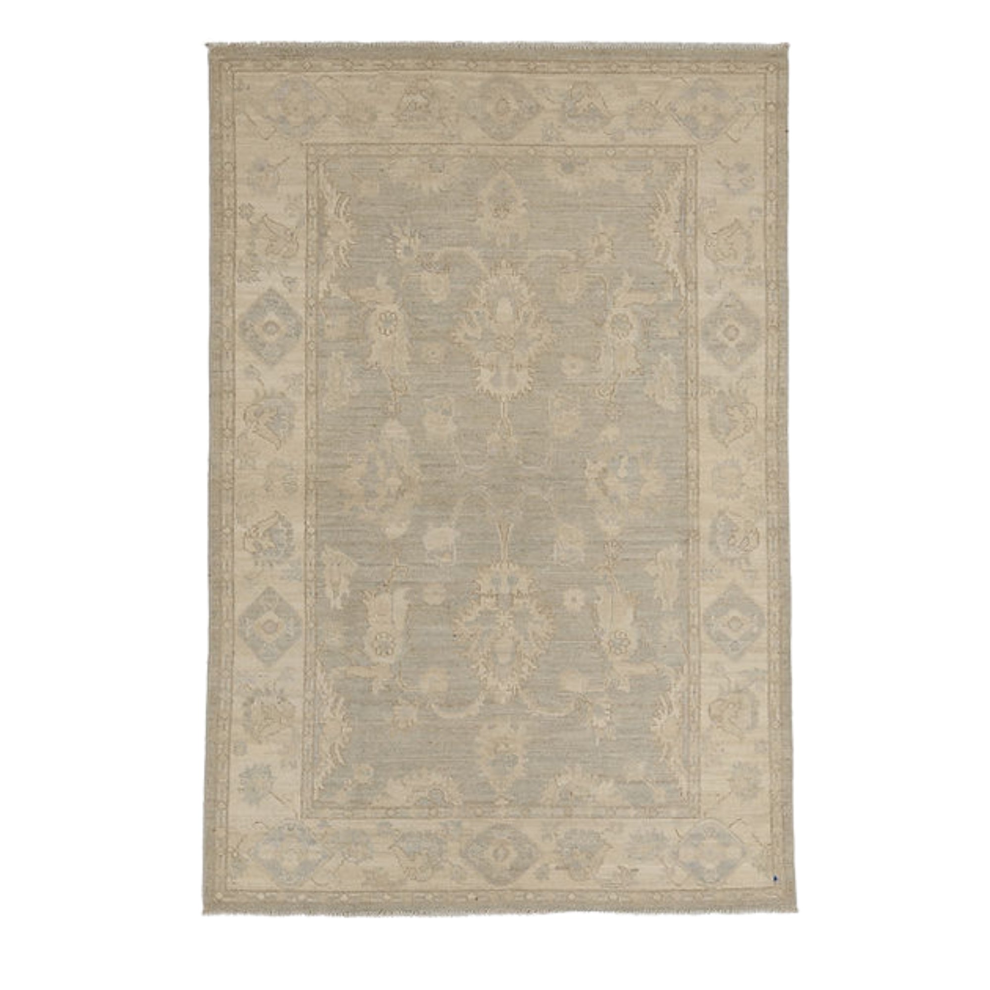 4 x 6.1 ft Hand Knotted Oushak Rug