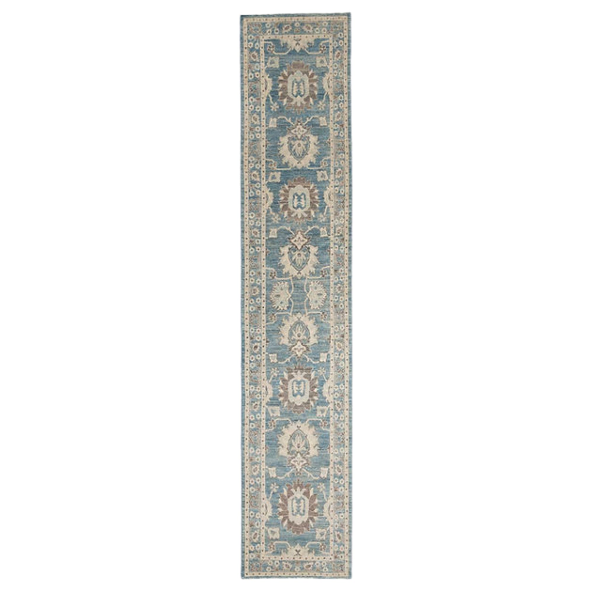 2.8 x 13.9 ft Hand Knotted Oushak Runner