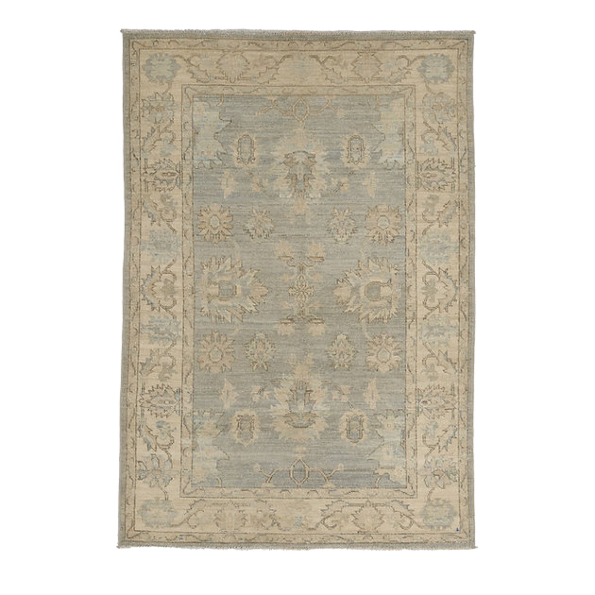 4 x 6.1 ft Hand Knotted Oushak Rug
