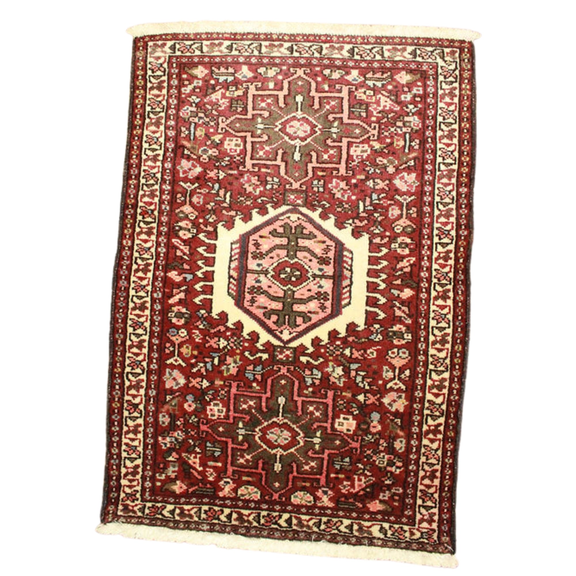 2 x 3 ft Hand Knotted Persian Karaja Rug