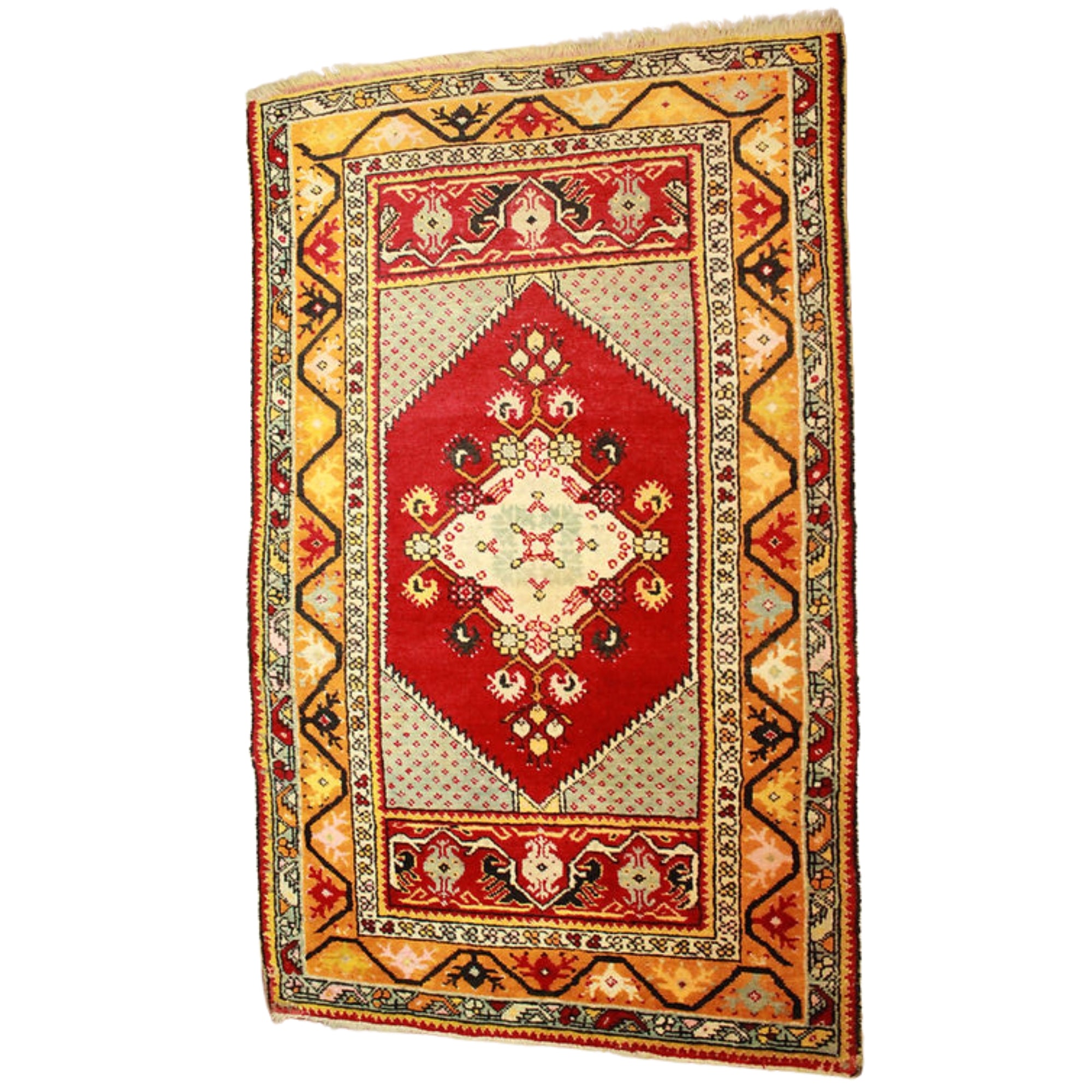 3.3 x 5.2 ft Hand Knotted Turkish Oushak Rug