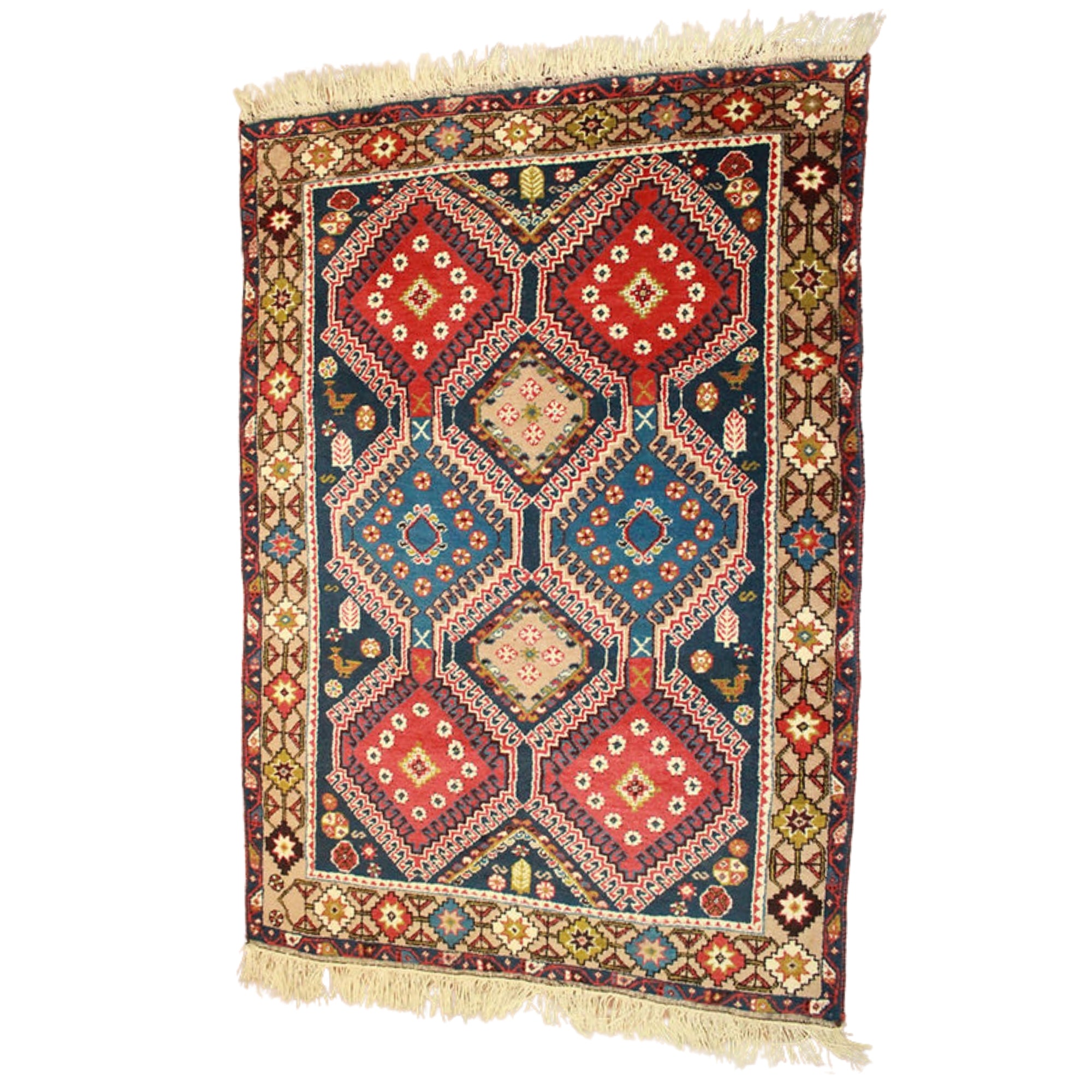 3.3 x 5 ft Hand Knotted Persian Yalamah Rug