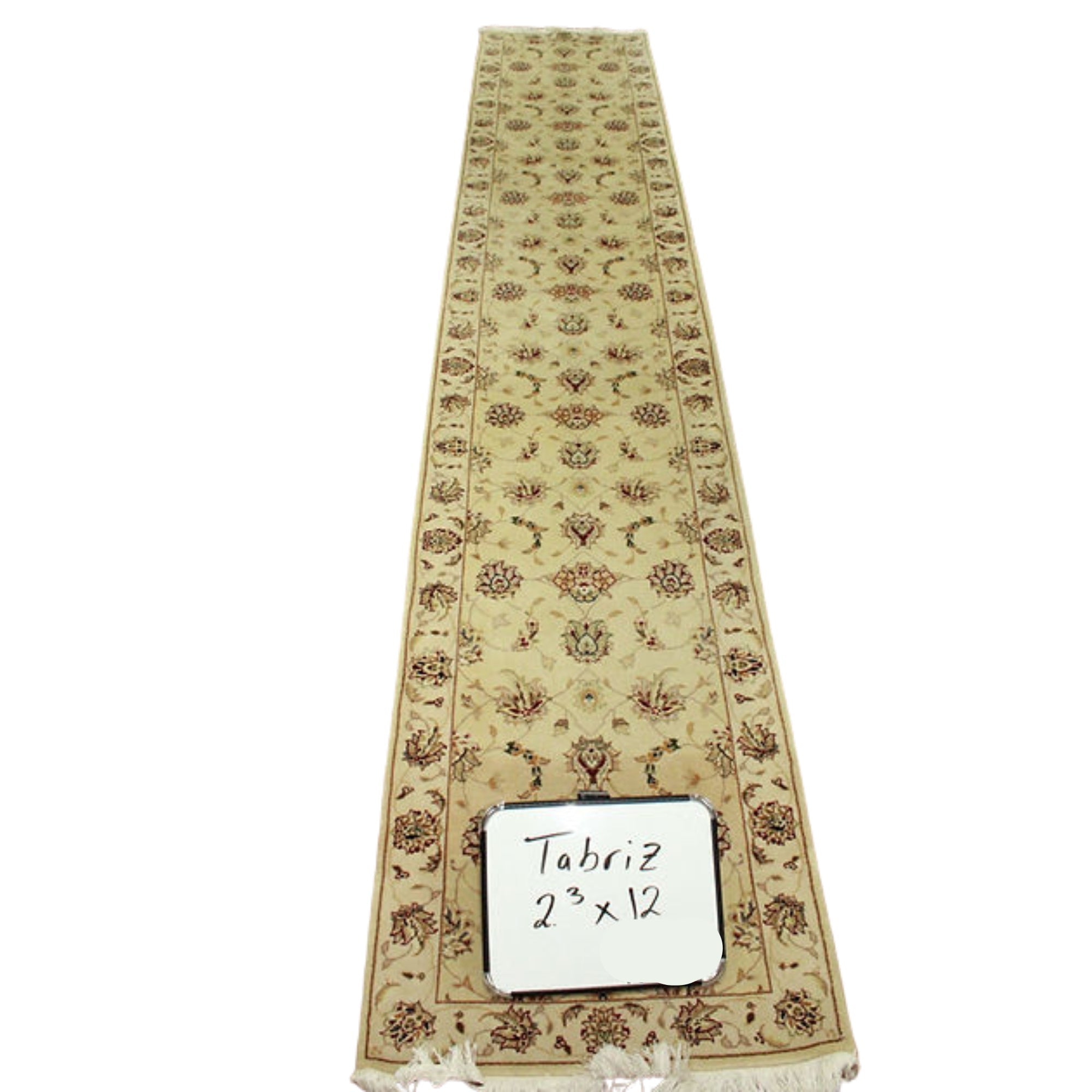 2.3 x 12 ft Hand Knotted Persian Tabriz Runner