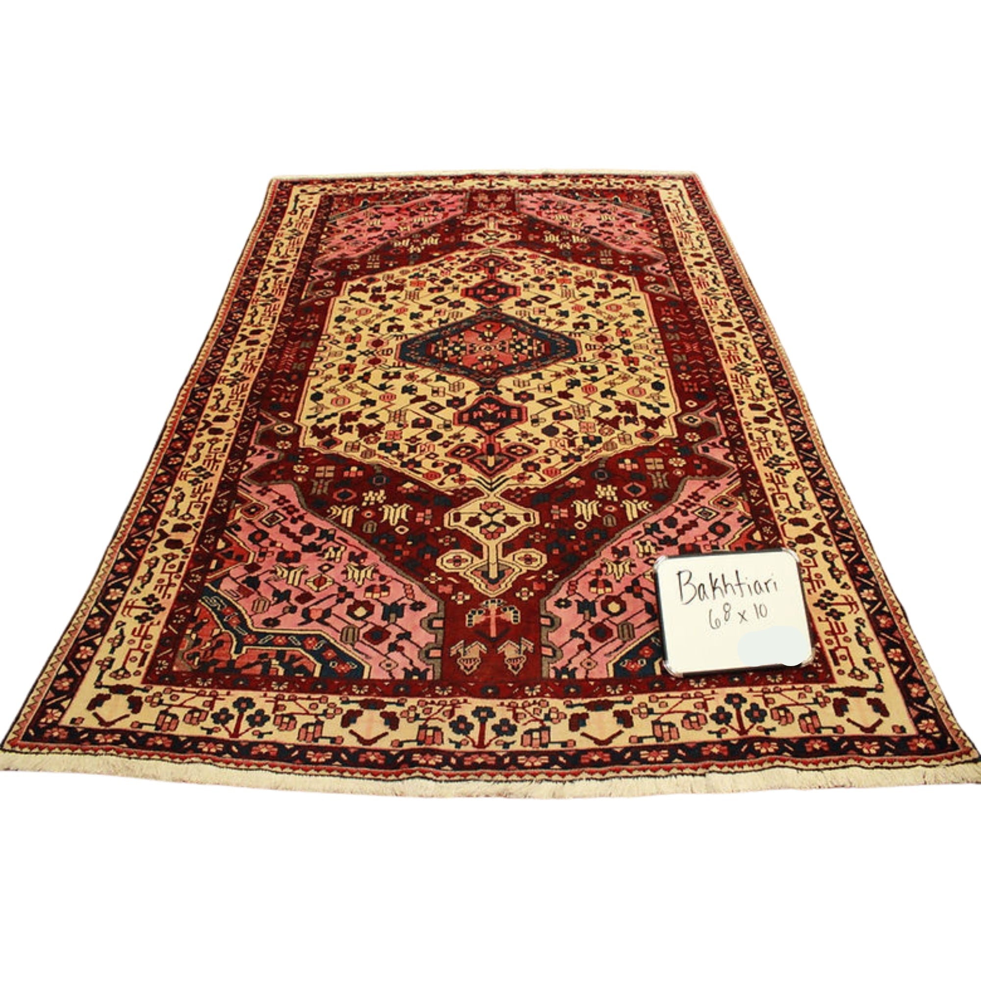 6.8 x 10 ft Hand Knotted Old Persian Bakhtiari Rug