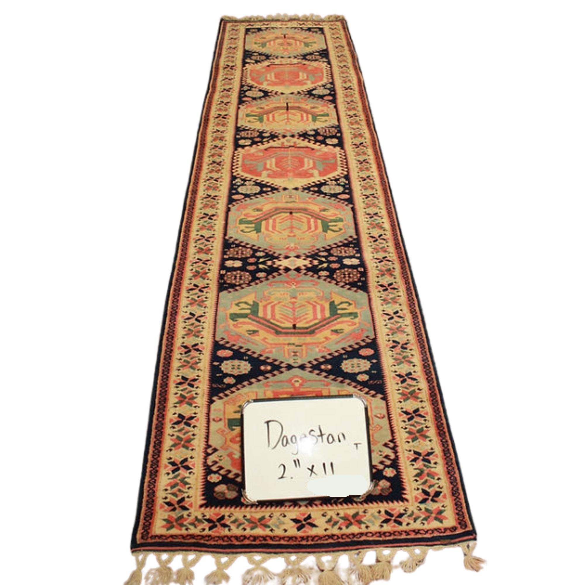 2.11 x 11 ft Hand Knotted Turkish Dagestan Runner