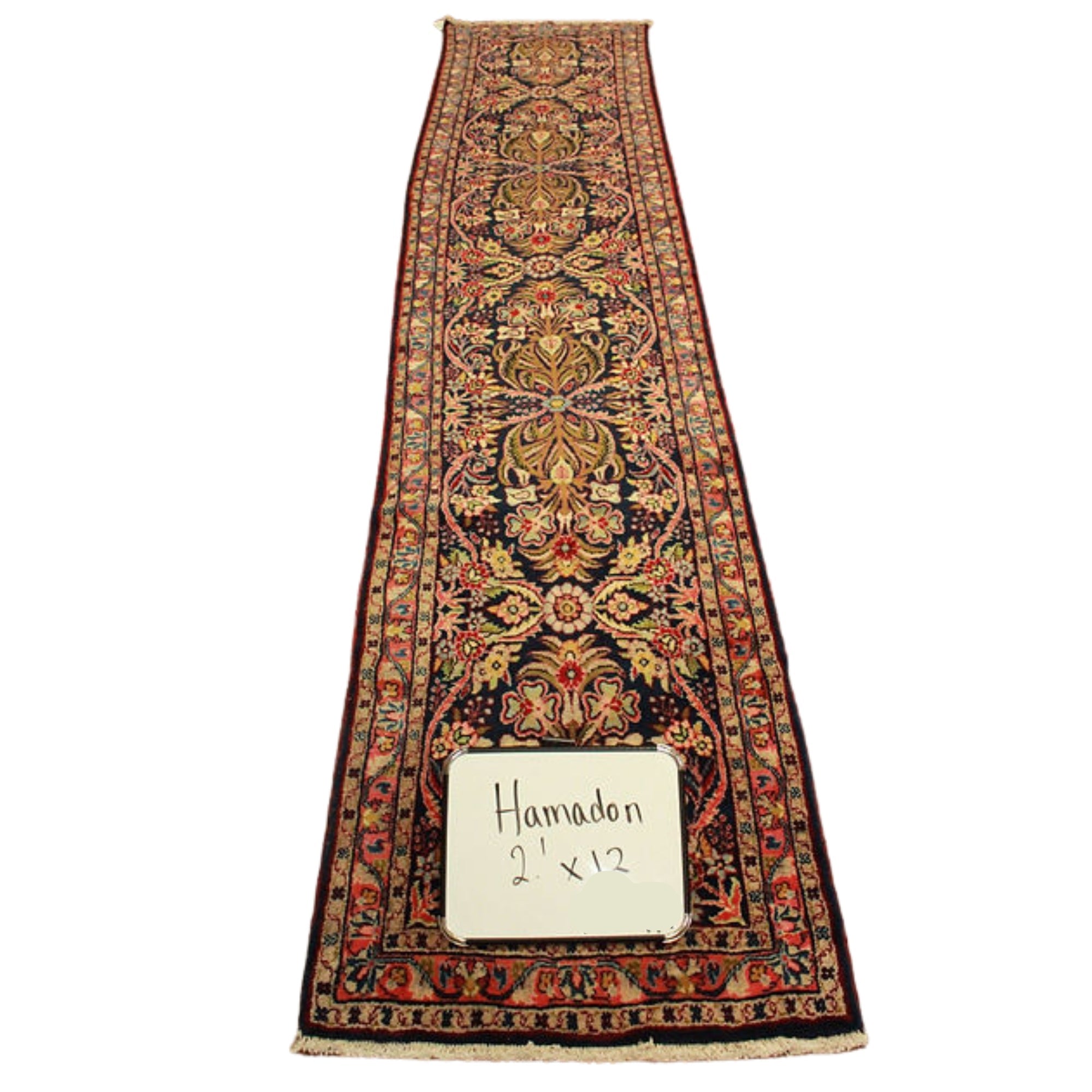 2.1 x 12 ft Hand Knotted Old Persian Hamadan Runner