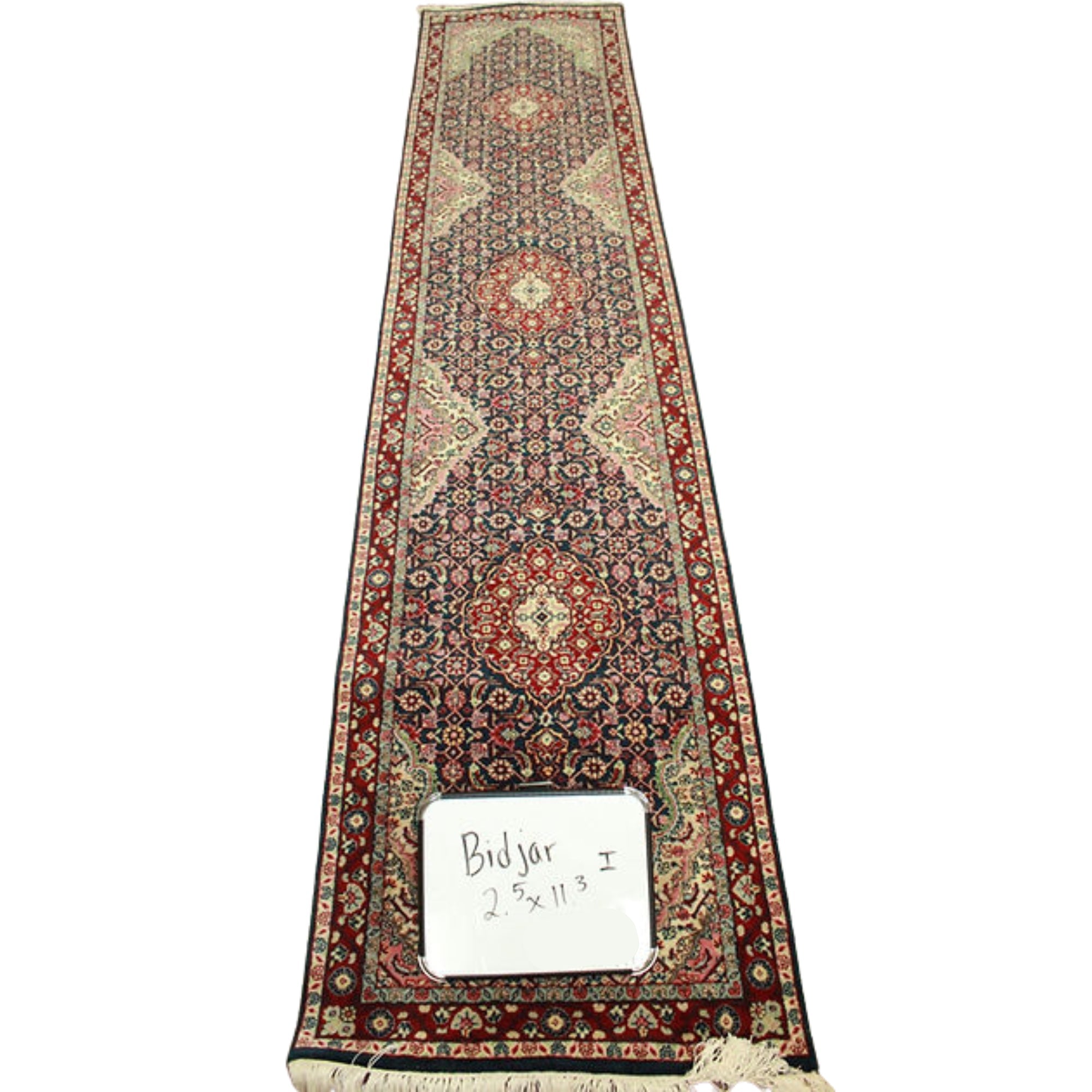 2.5 x 11.3 ft Hand Knotted Old Indian Bidjar Runner
