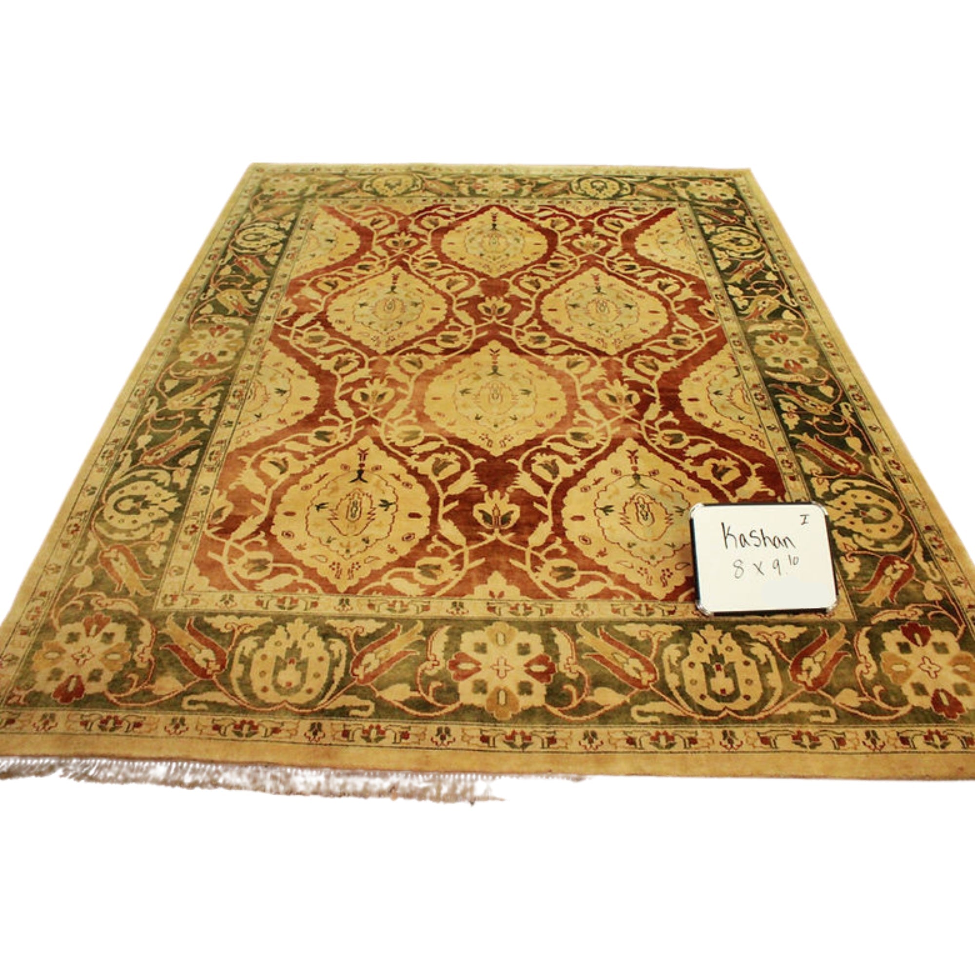 8 x 9.10 ft Hand Knotted Indian Kashan Rug