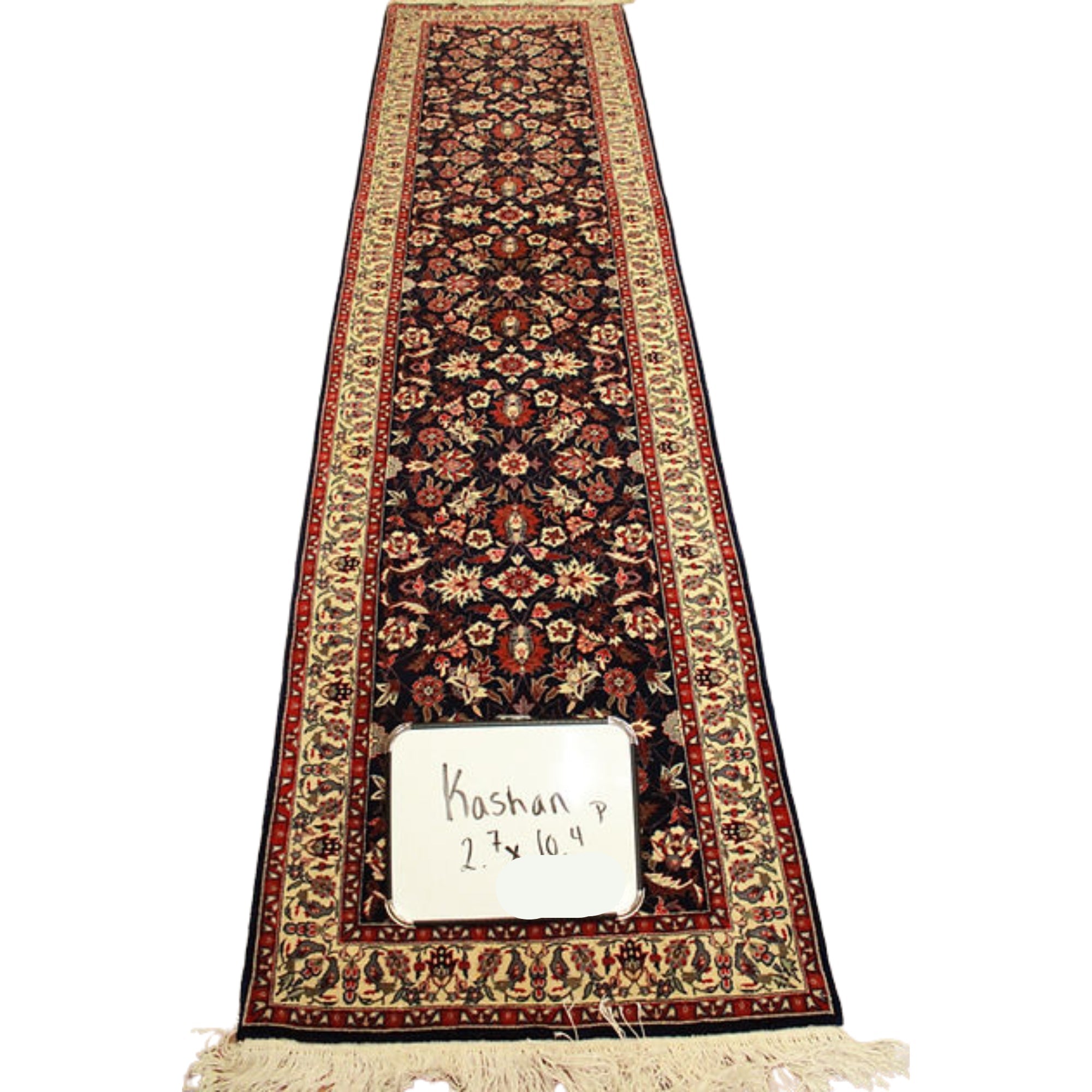 2.7 x 10.4 ft Hand Knotted Pakistani Kashan Runner
