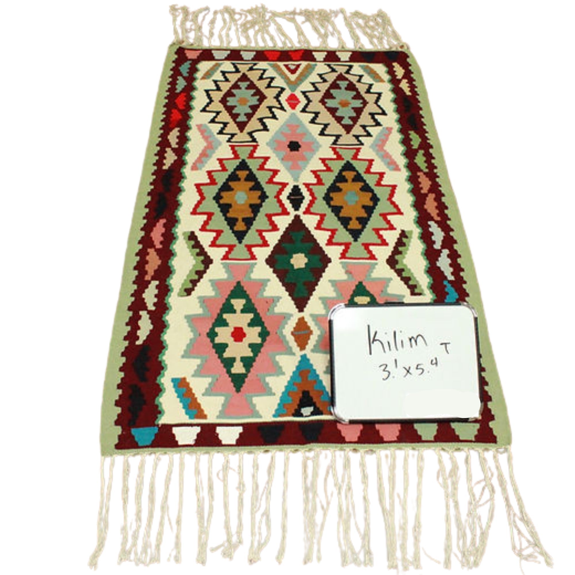 3.1 x 5.4 ft Hand Woven Turkish Kilim Rug