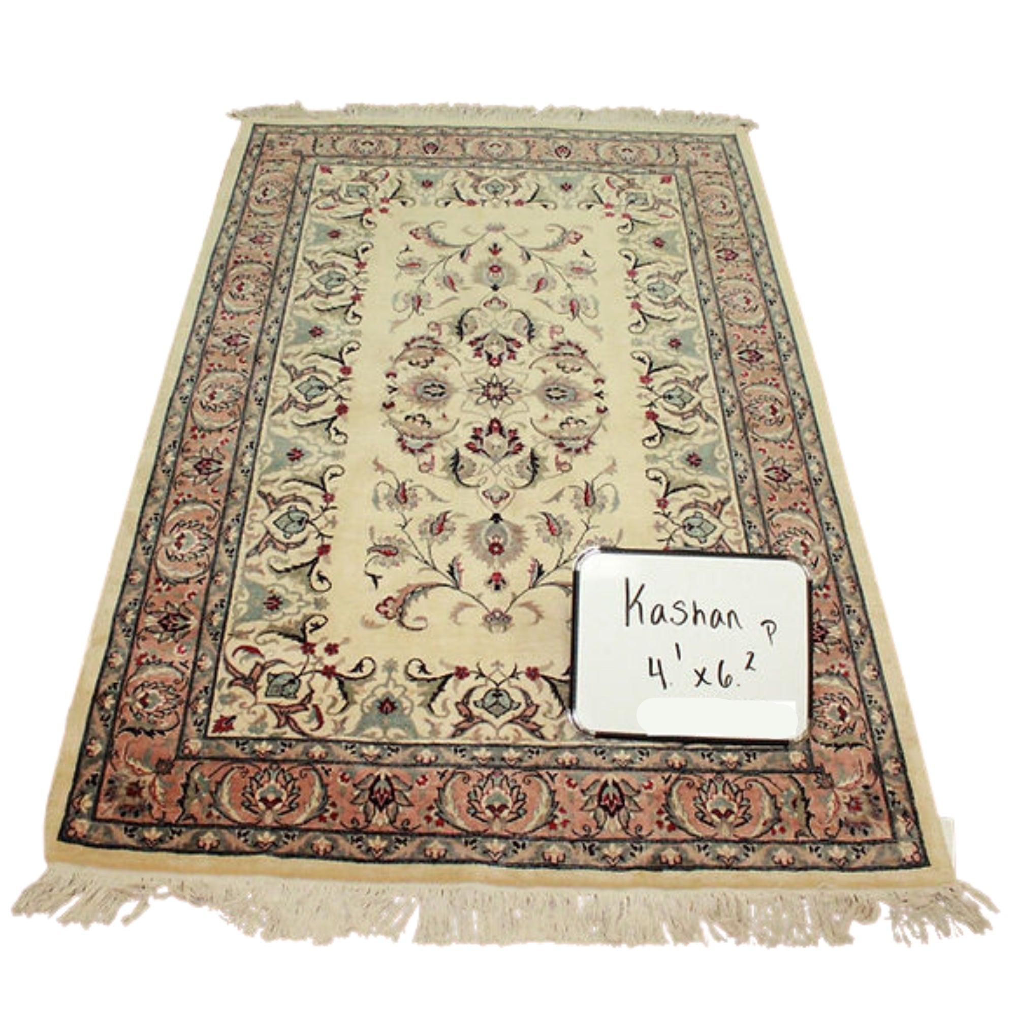 4.1 x 6.2 ft Hand Knotted Pakistani Kashan Rug