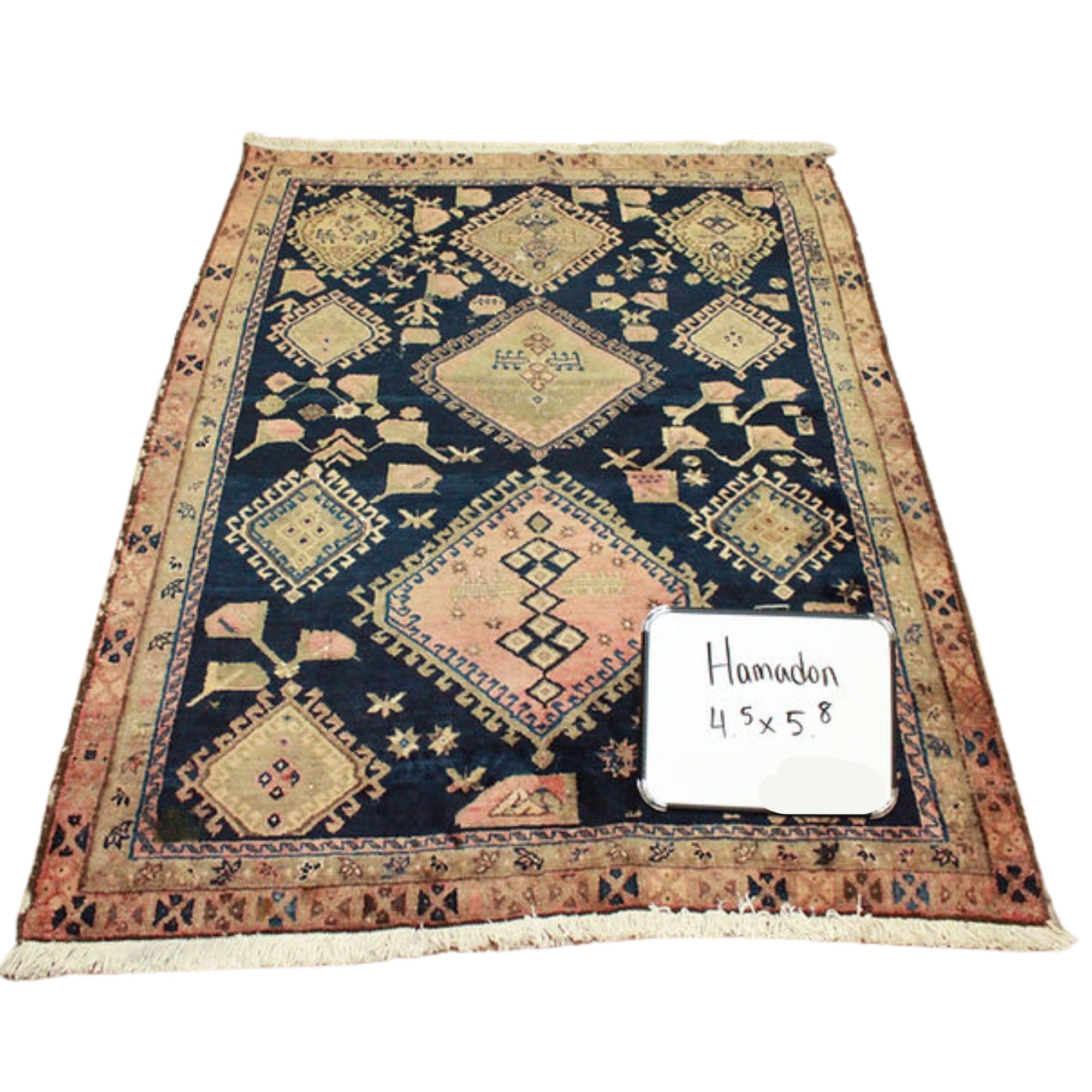 4.5 x 5.8 ft Hand Knotted Old Persian Hamadan Rug