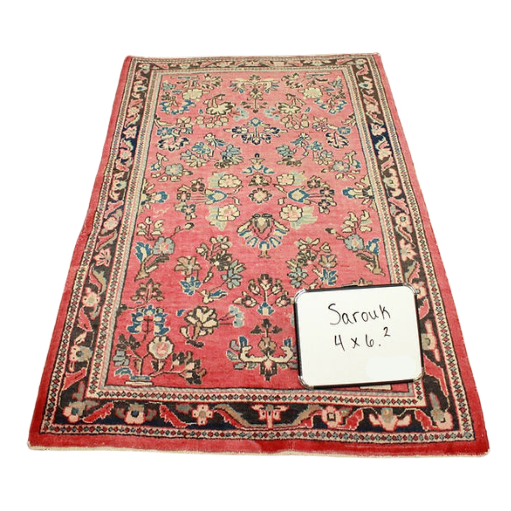 4.3 x 5.7 ft Hand Knotted Old Persian Sarouk Rug