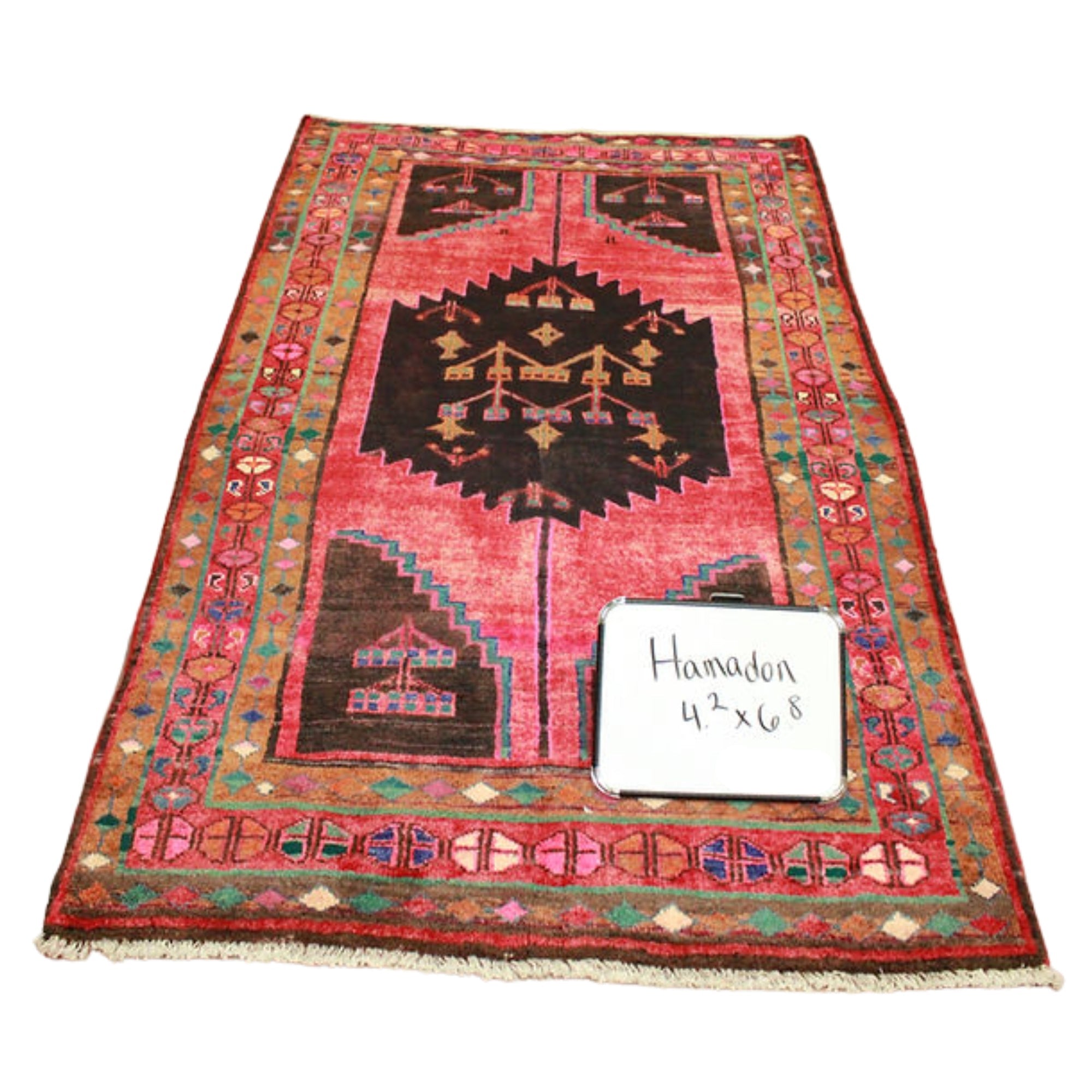4.2 x 6.8 ft Hand Knotted Old Persian Hamadan Rug