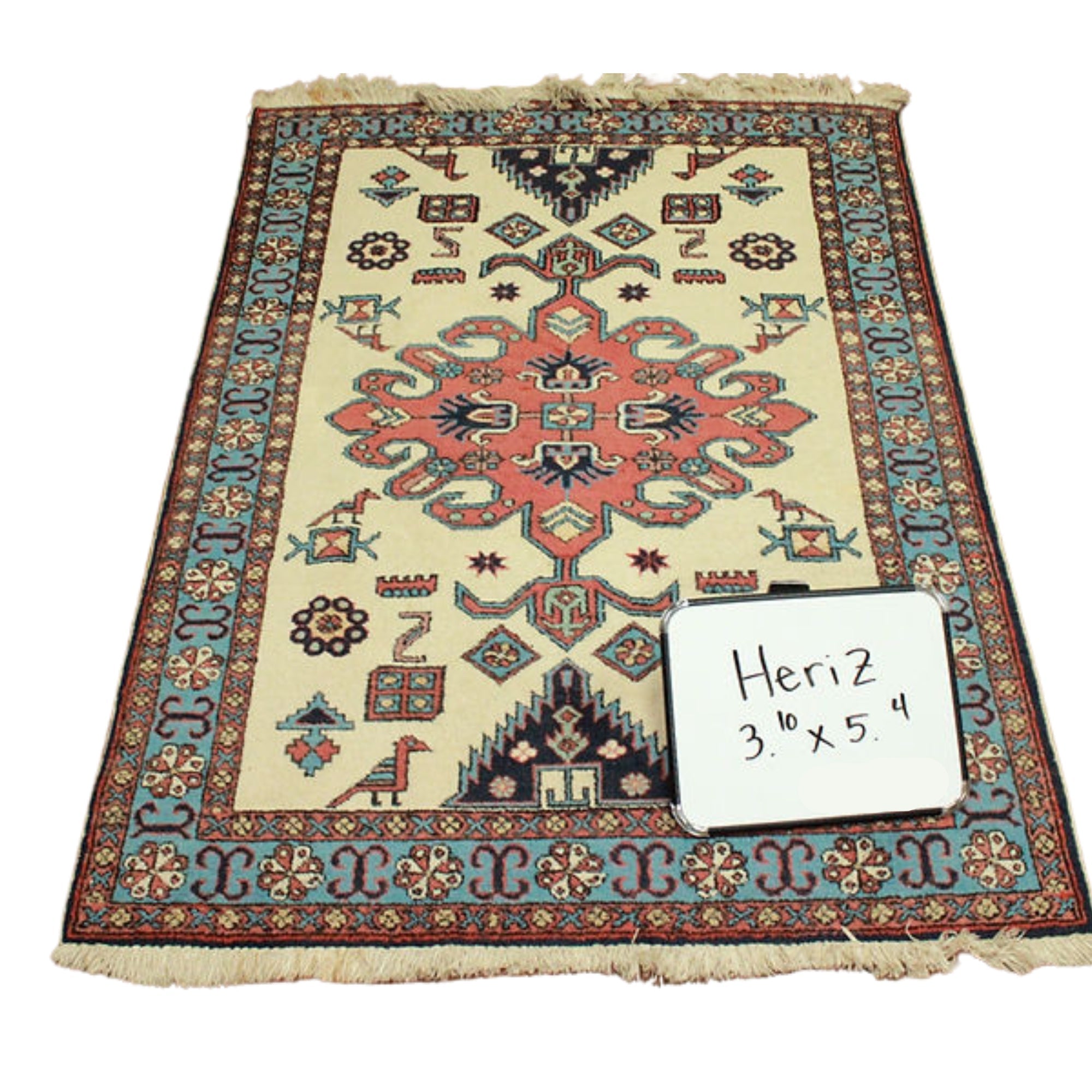 3.10 x 5.4 ft Hand Knotted Old Persian Heriz Rug