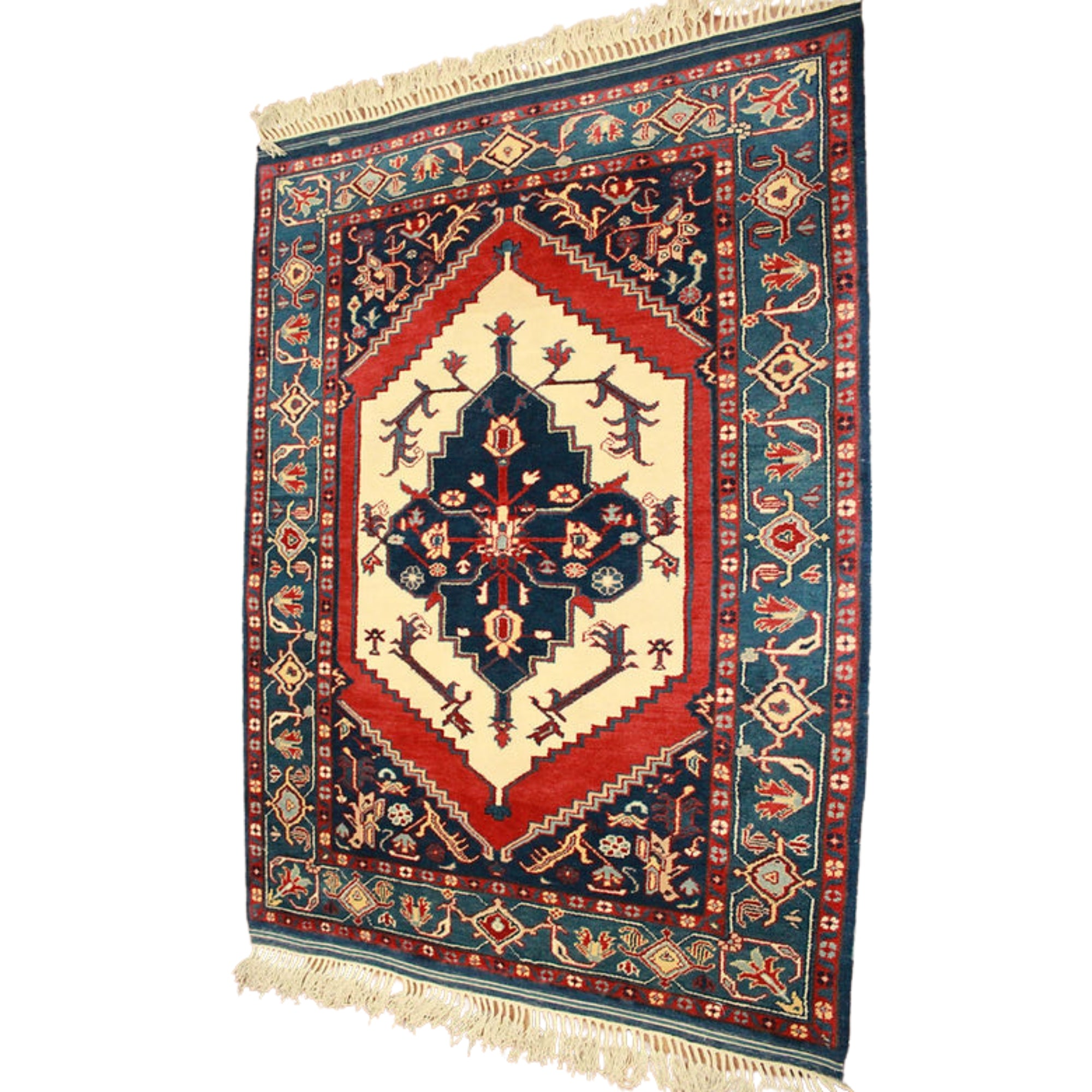 4.3 x 5.7 ft Hand Knotted Old Persian Heriz Rug