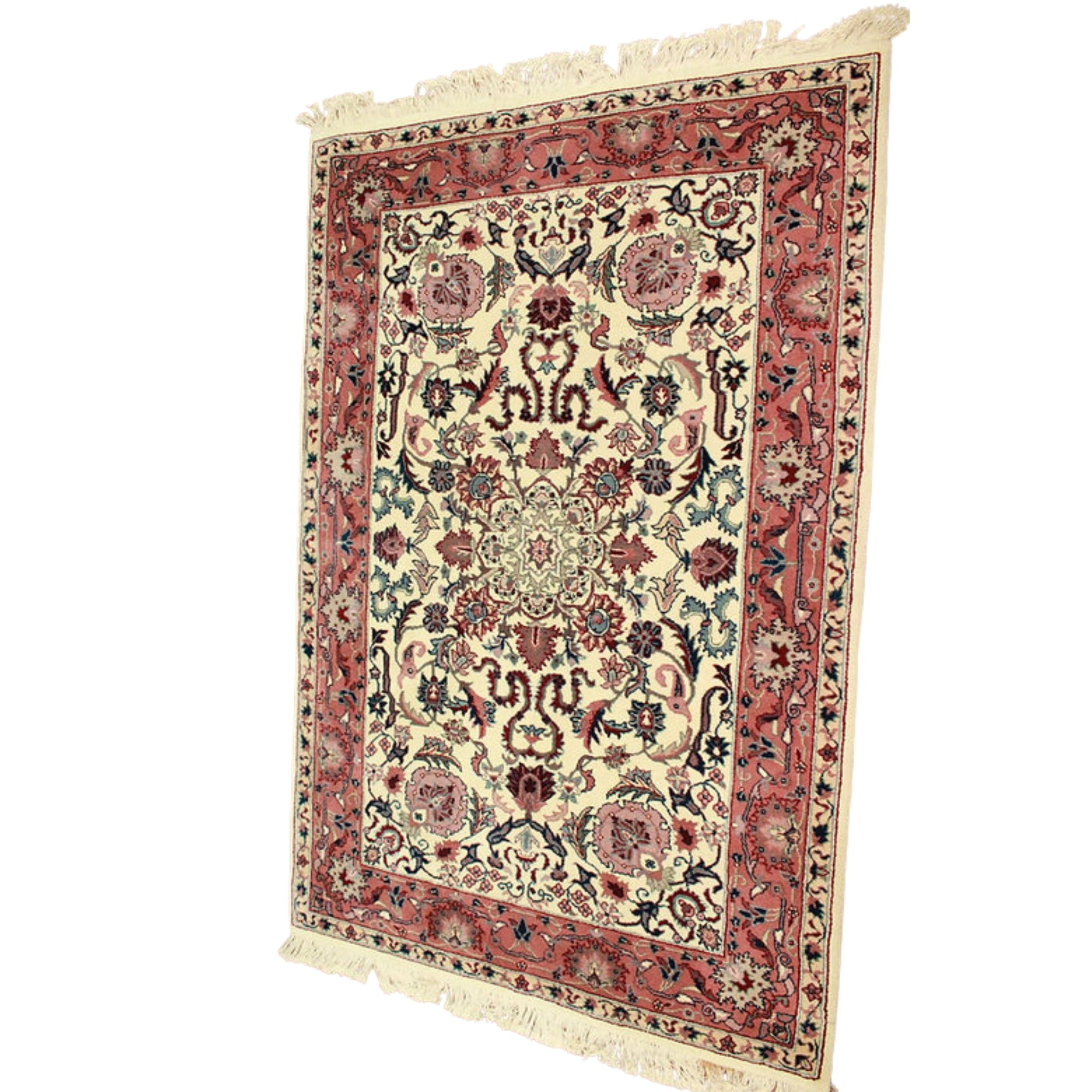 4 x 6 ft Hand Knotted Old Indian Isfahan Rug