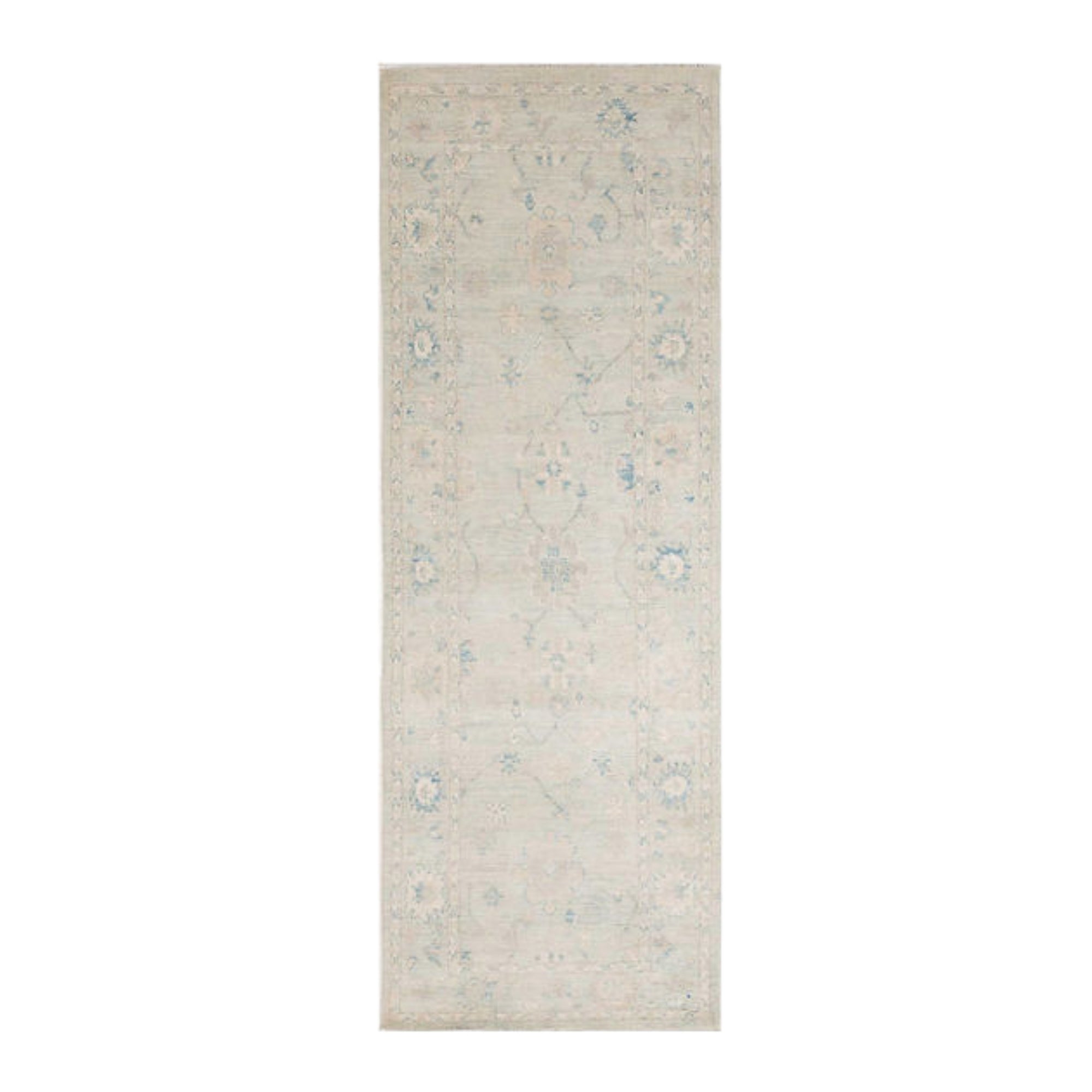 3 x 8.7 ft Hand Knotted Oushak Runner