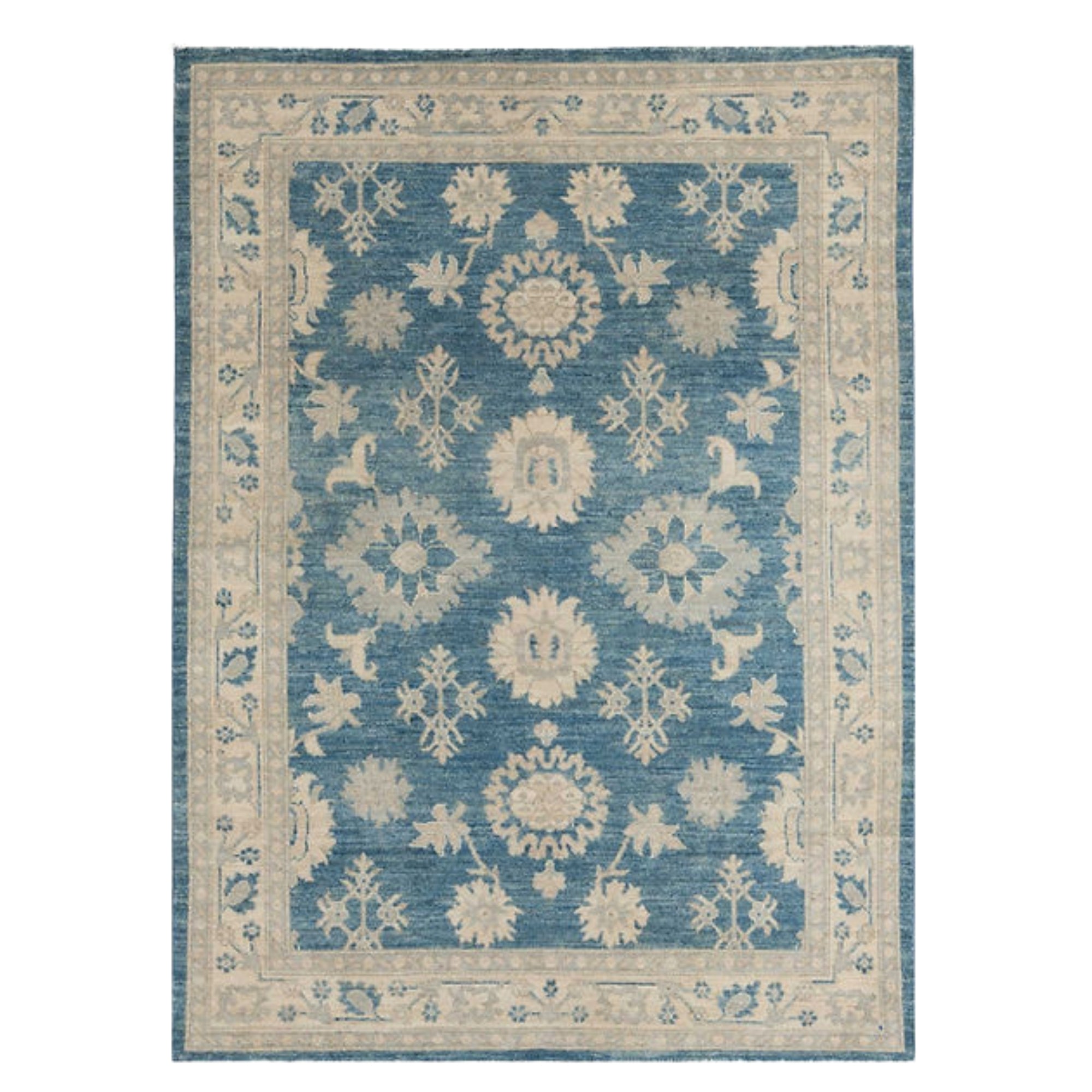 4.11 x 6.9 ft Hand Knotted Oushak Rug