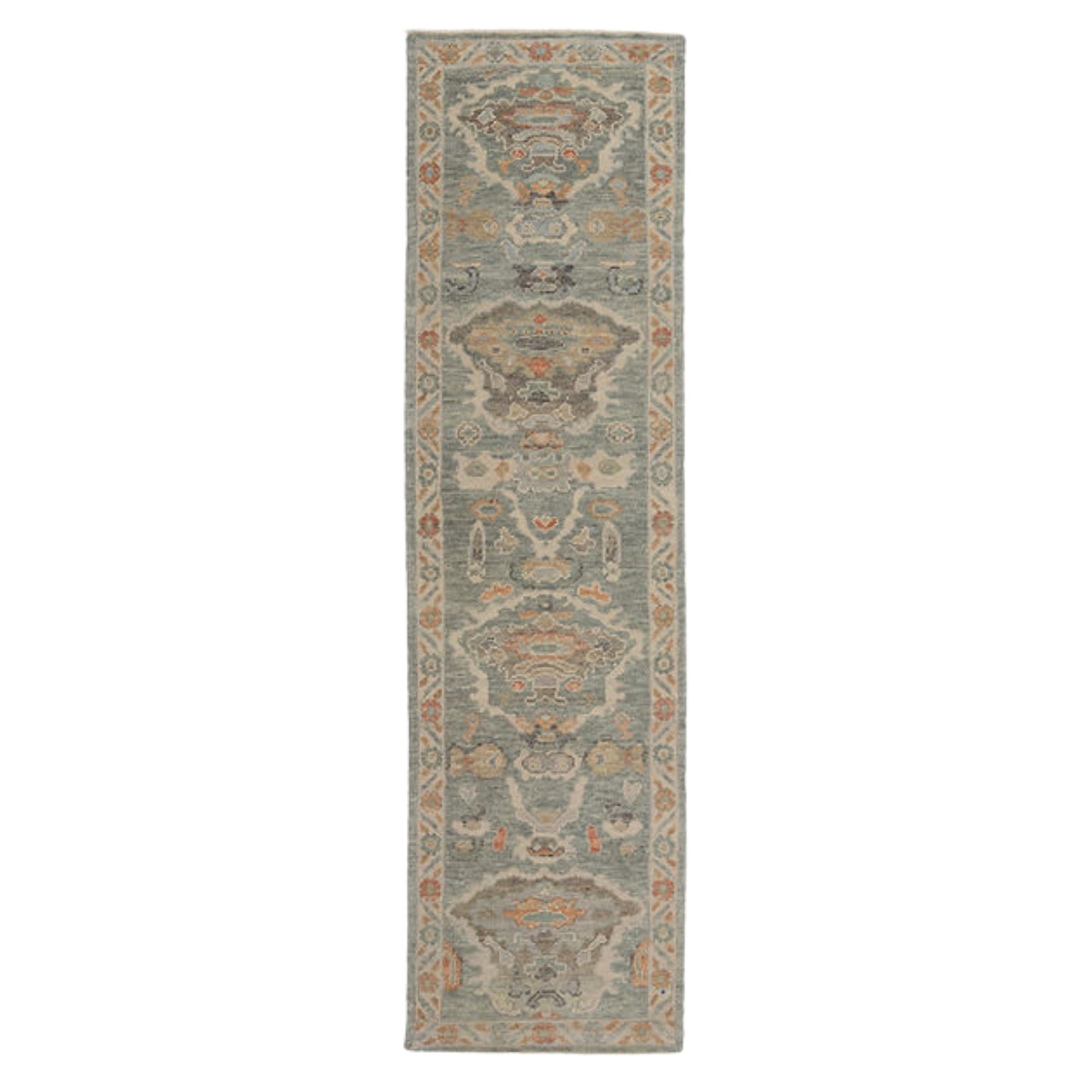 2.8 x 9.9 ft Hand Knotted Oushak Runner