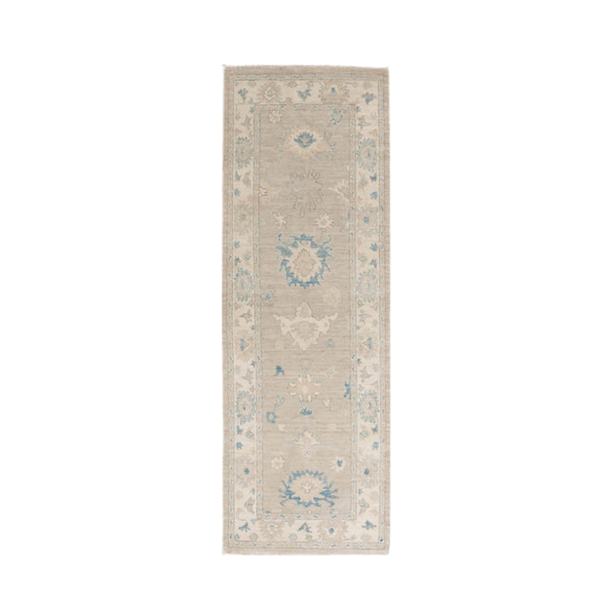 2.8 x 8 ft Hand Knotted Oushak Runner