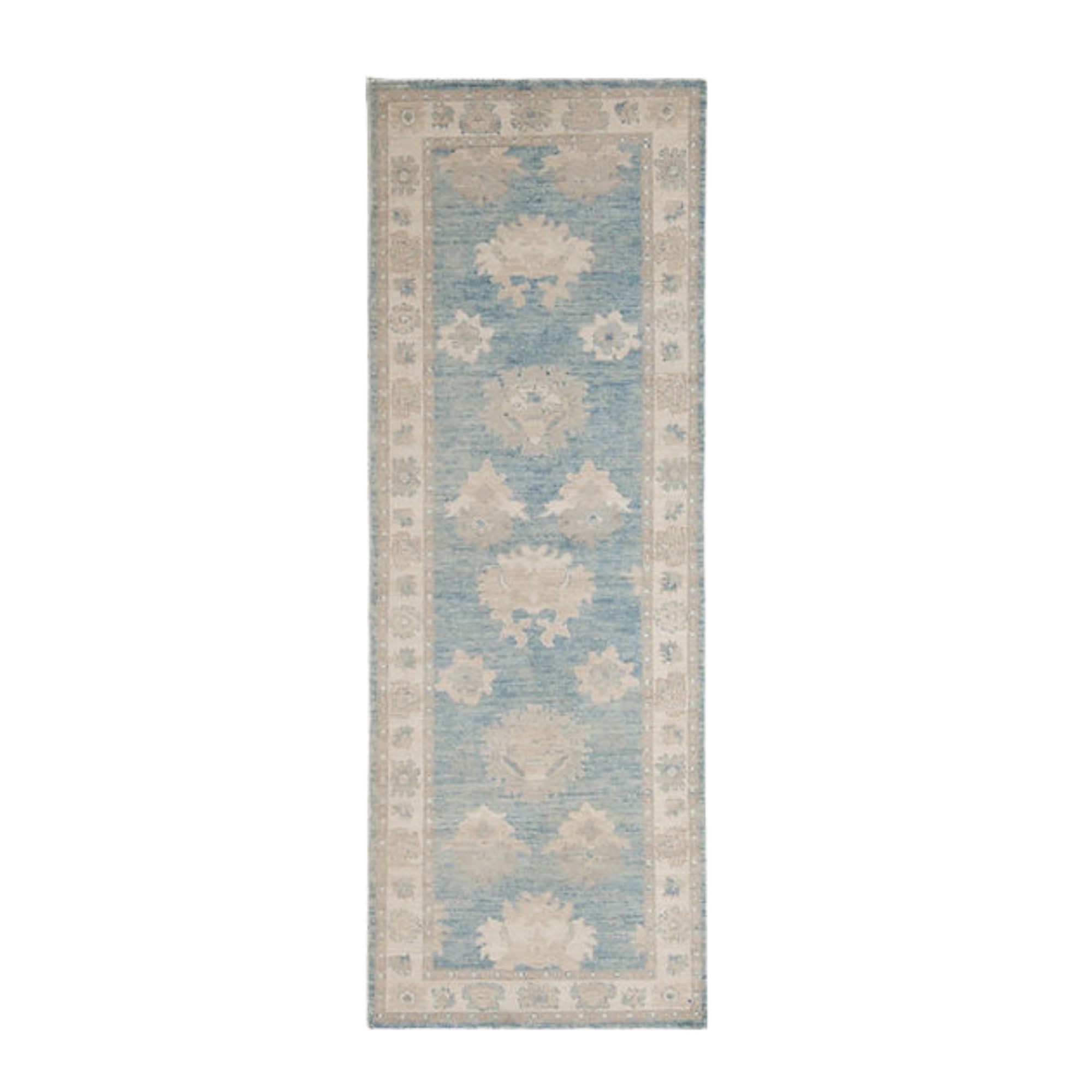 2.5 x 7.4 ft Hand Knotted Oushak Runner