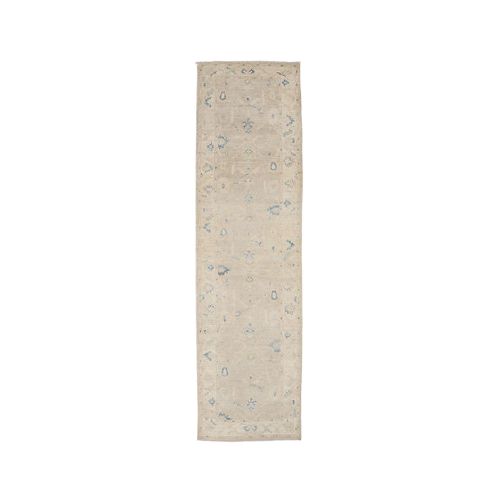 3 x 11.5 ft Hand Knotted Oushak Runner
