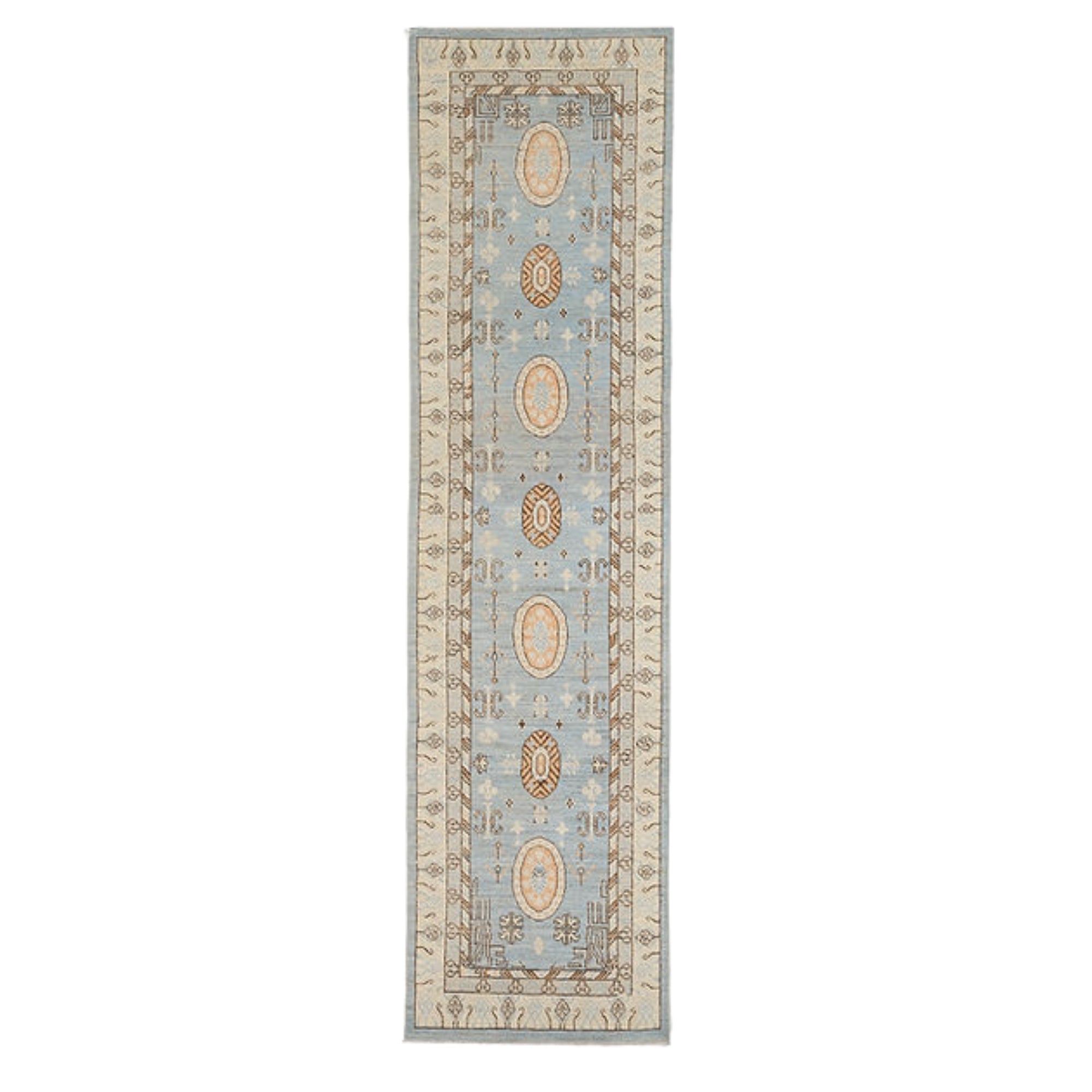3.2 x 12.9 ft Hand Knotted Khotan Runner
