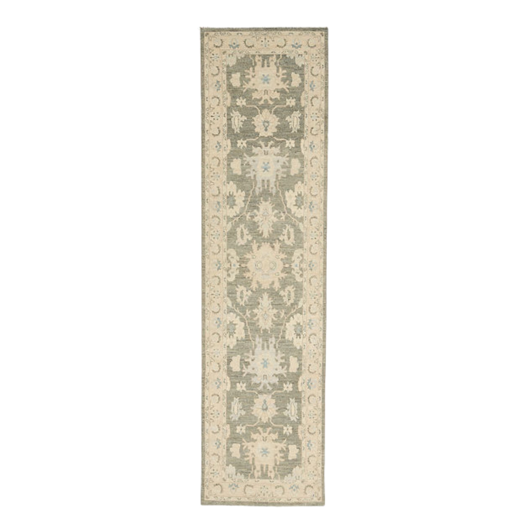 2.10 x 10.11 ft Hand Knotted Oushak Runner