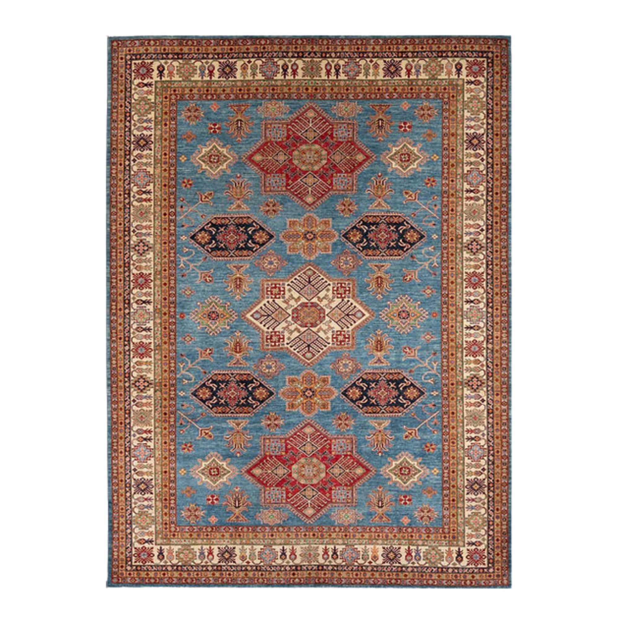 9.11 x 13.8 ft Hand Knotted Kazak Rug