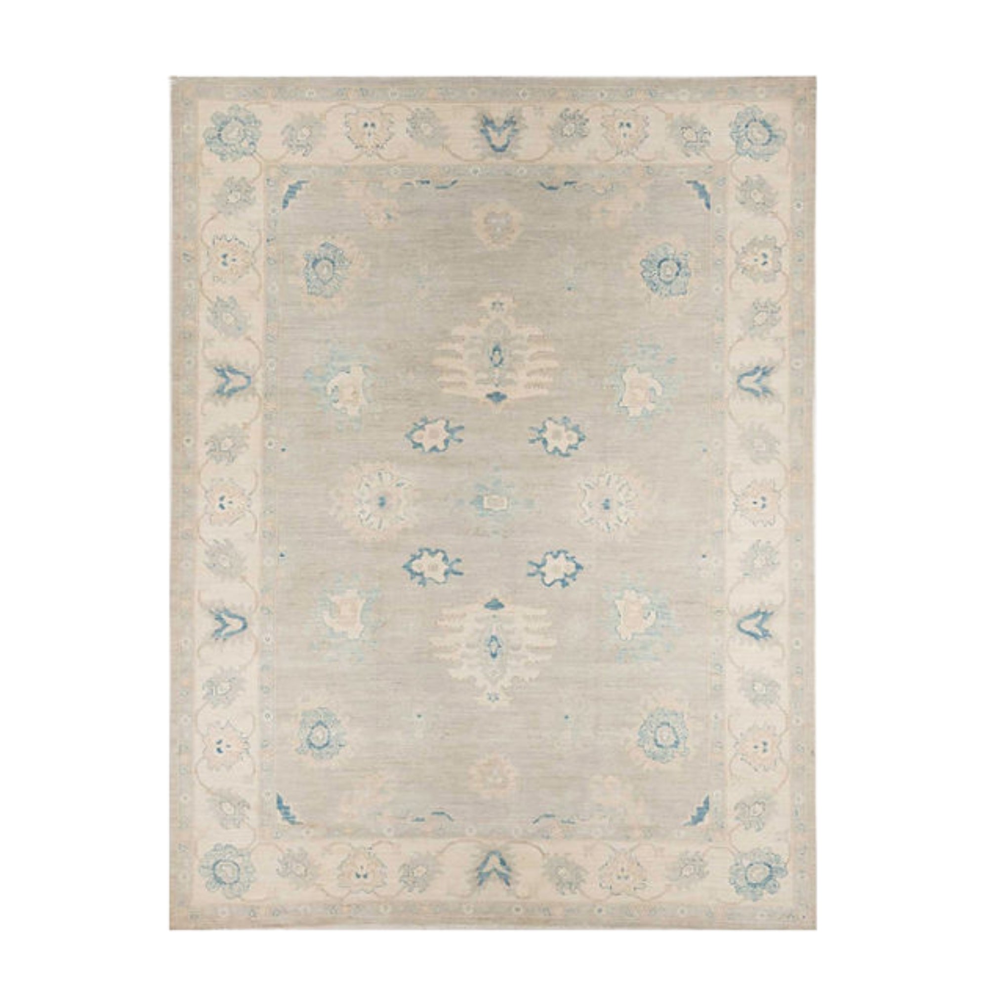 10 x 13.6 ft Hand Knotted Oushak Rug
