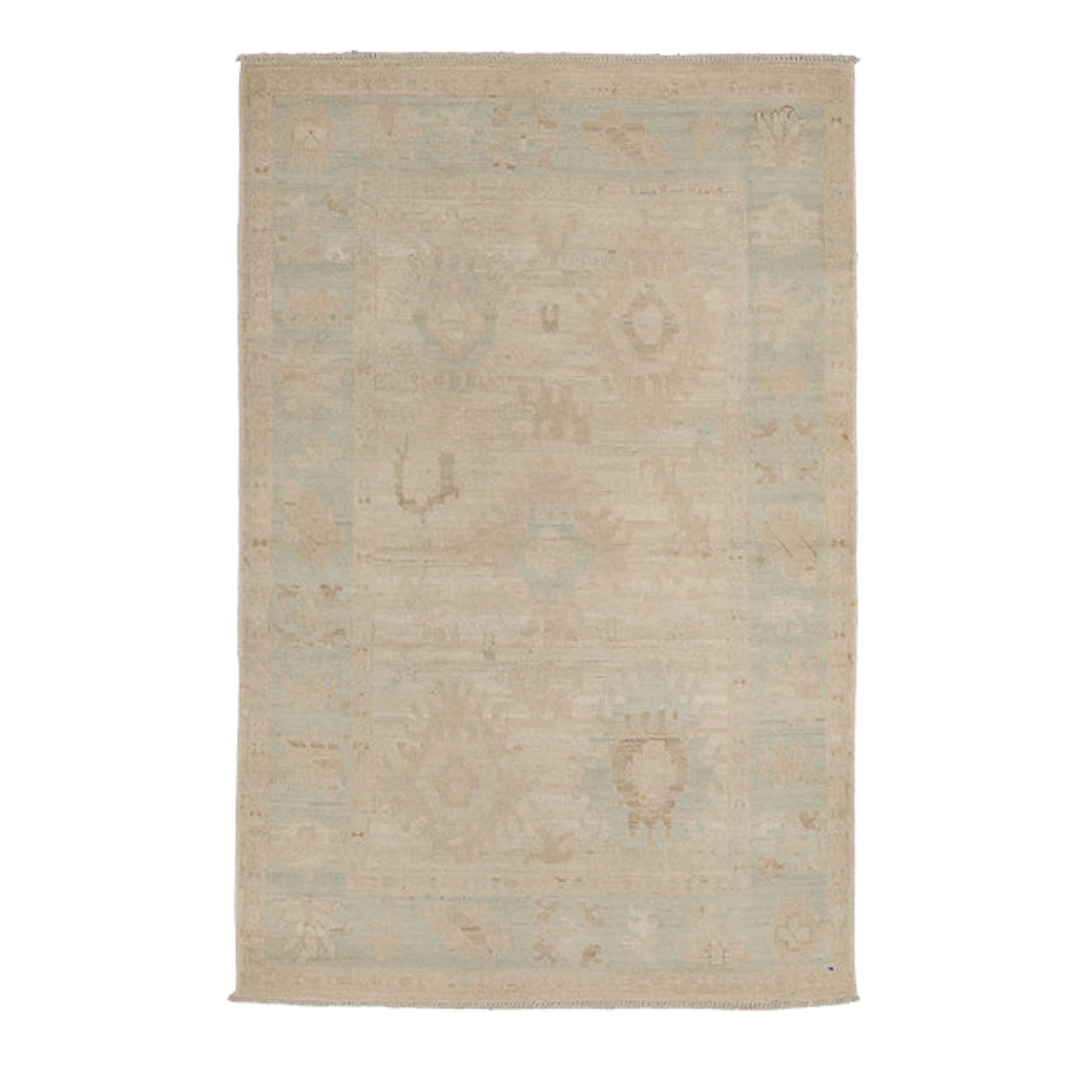 3.11 x 6.2 ft Hand Knotted Oushak Rug