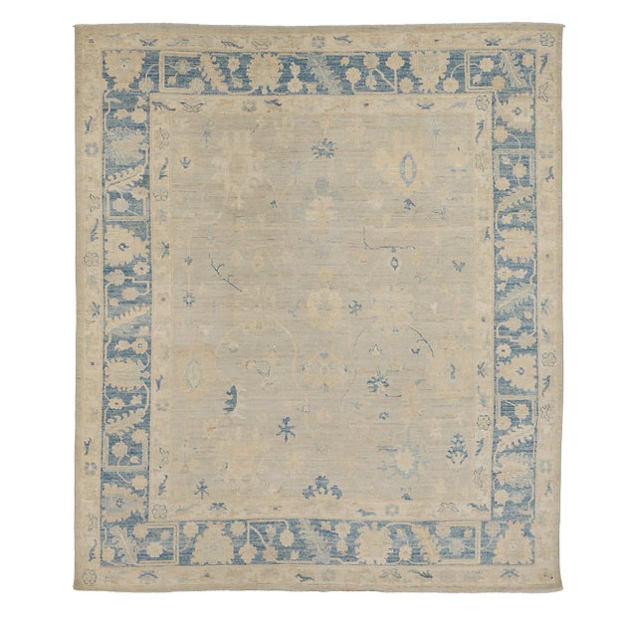 8.5 x 9.9 ft Hand Knotted Oushak Rug