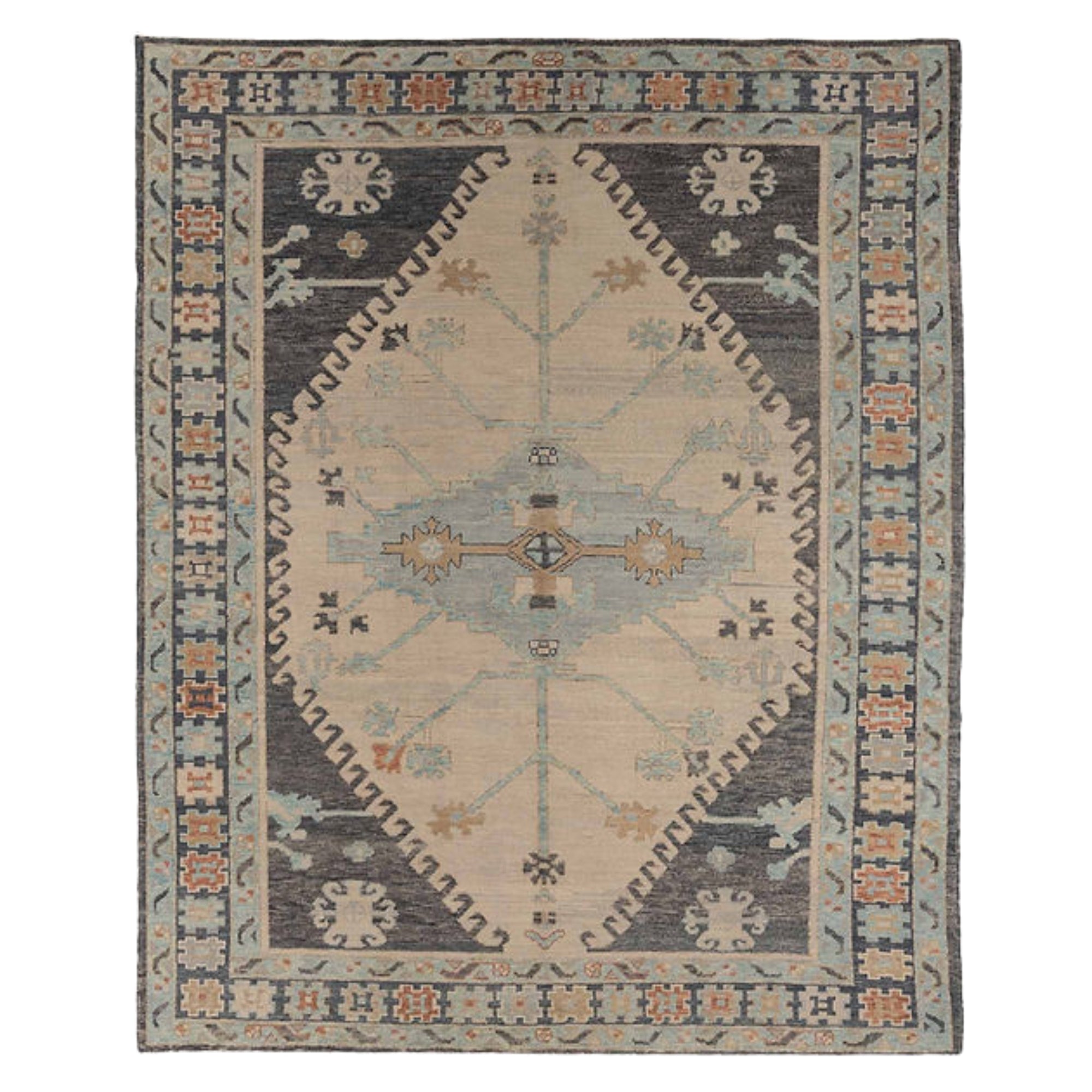 8.1 x 9.11 ft Hand Knotted Oushak Rug