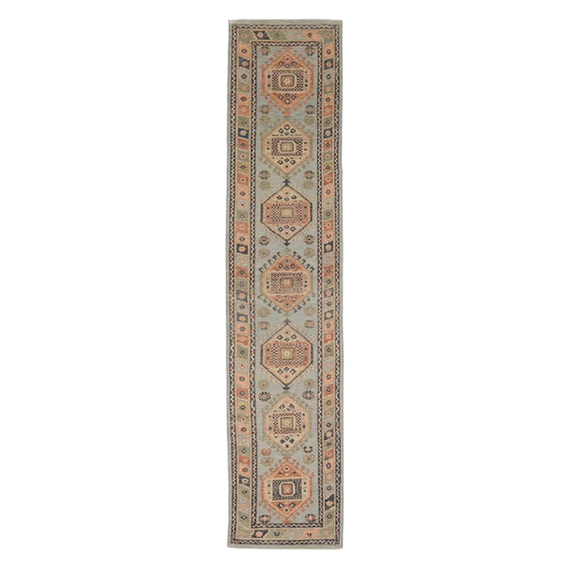 3 x 14.9 ft Hand Knotted Oushak Runner