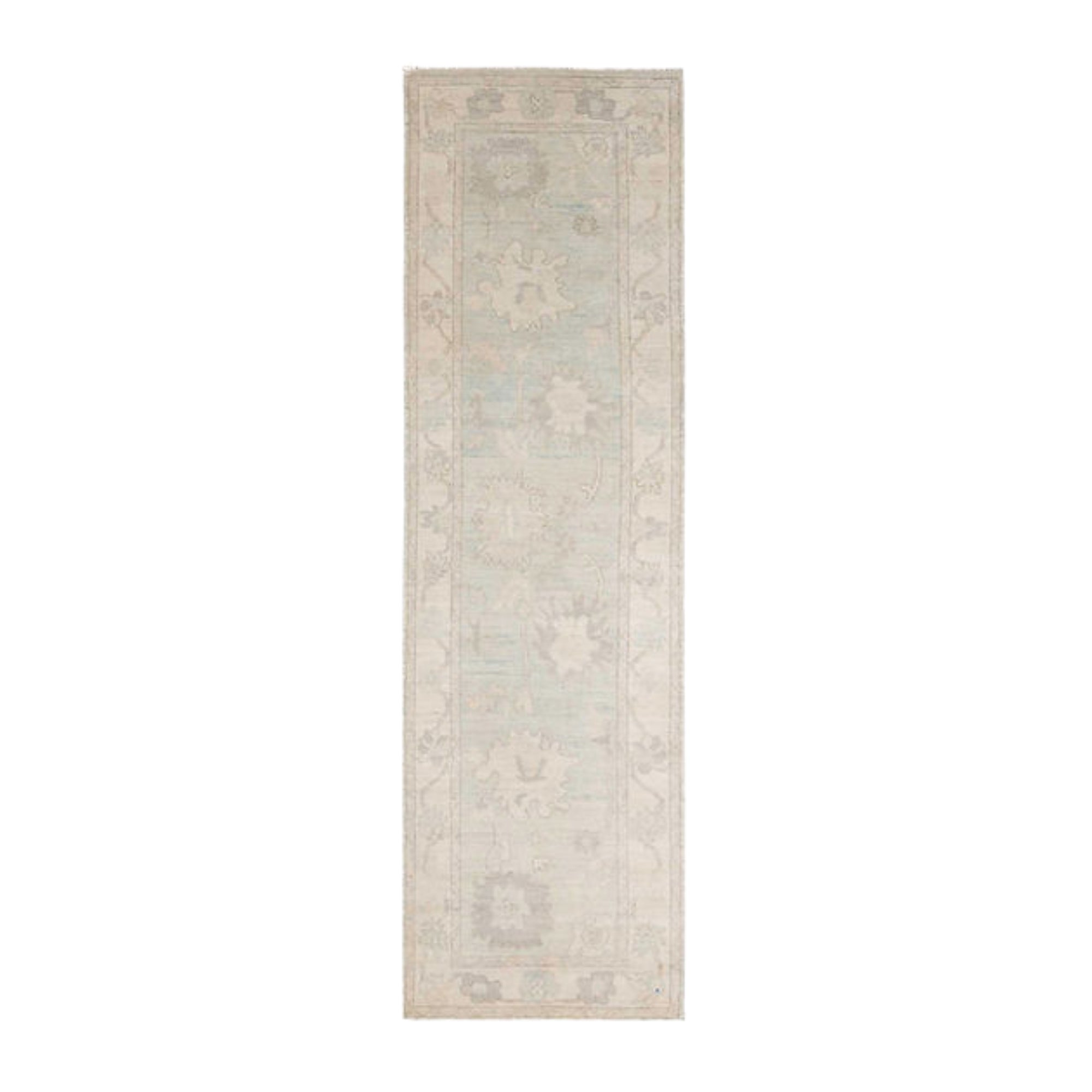 2.11 x 9.11 ft Hand Knotted Oushak Runner
