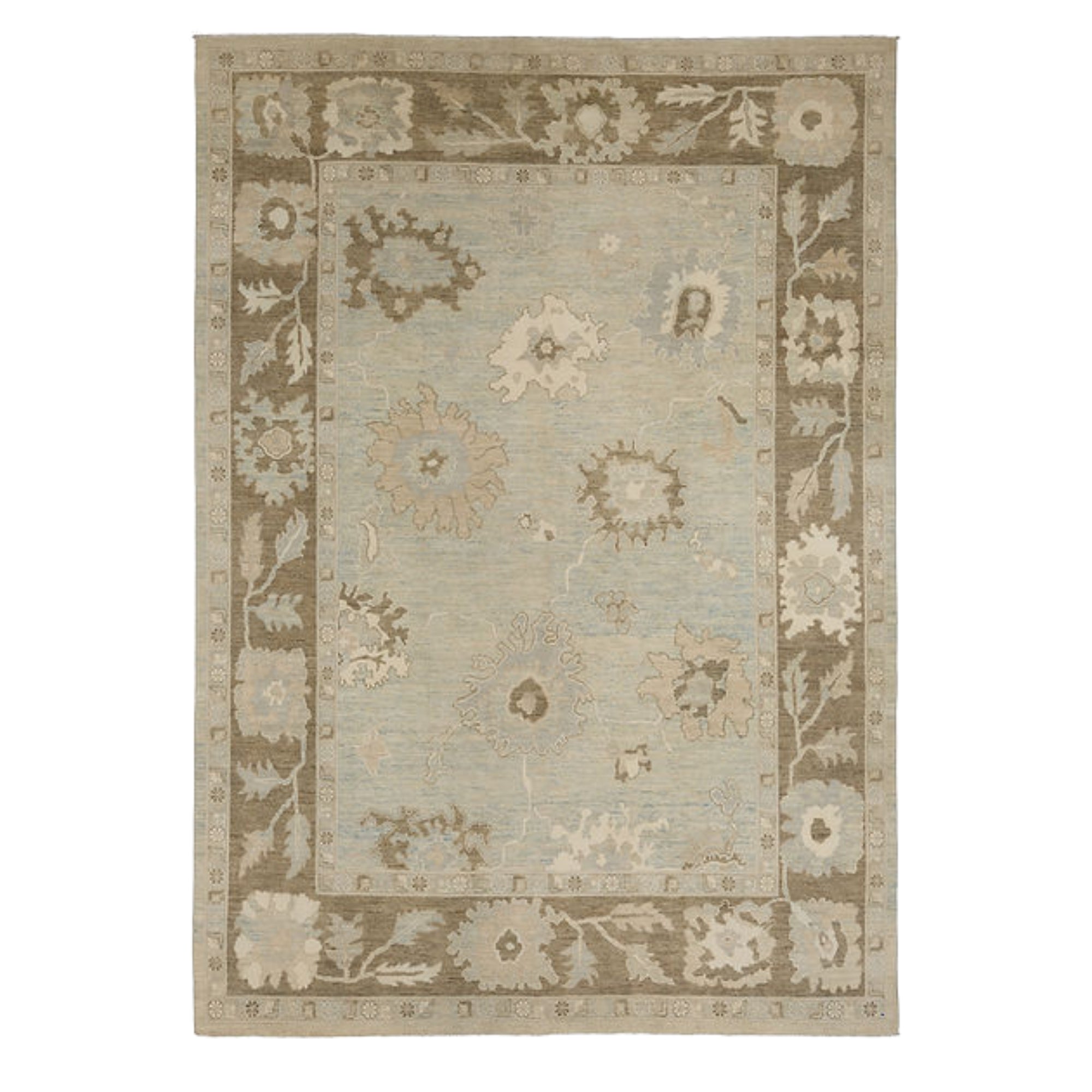 8.10 x 12.6 ft Hand Knotted Oushak Rug